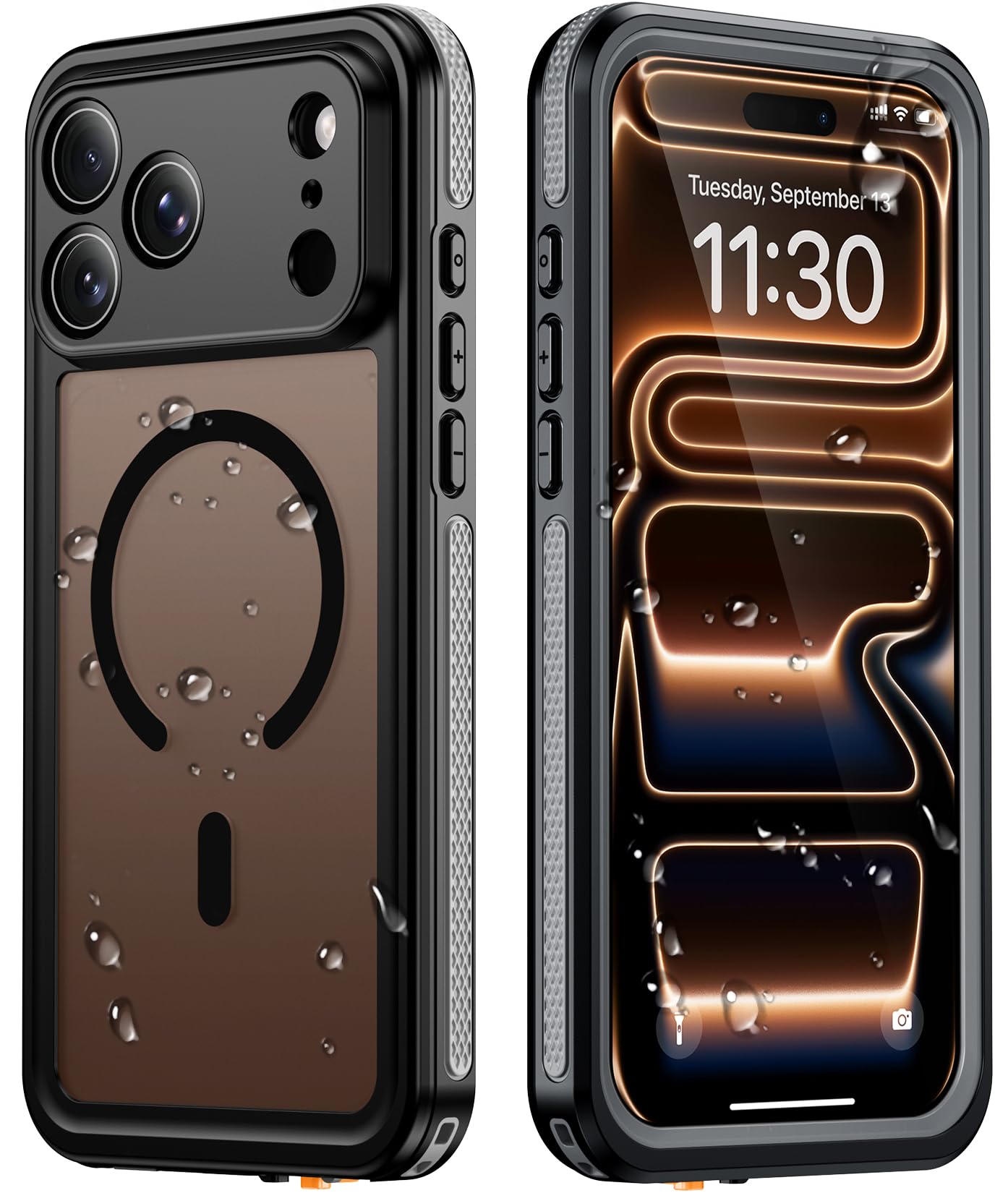 Temdan Designed for iPhone 17 Pro Max Case Waterproof, Black