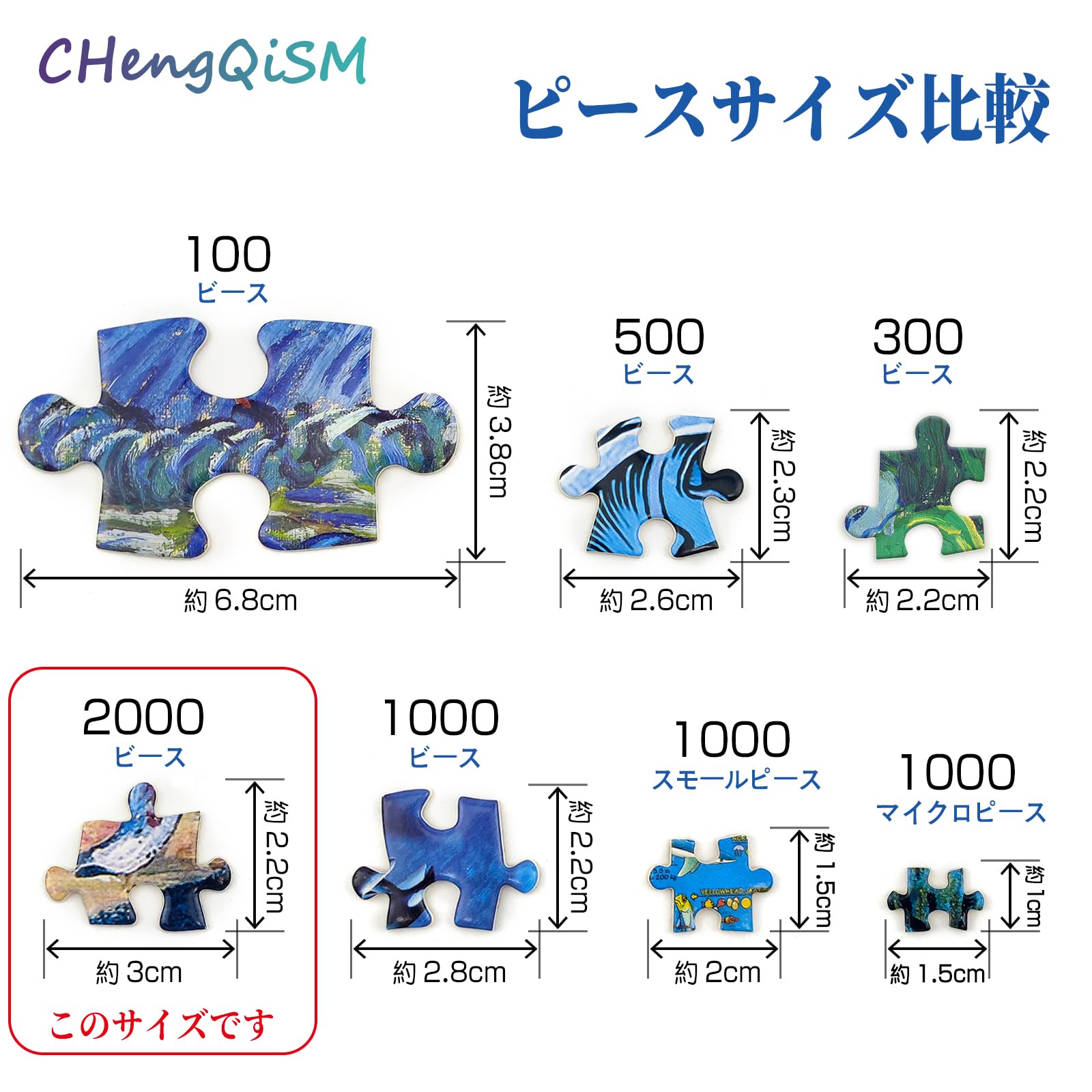 Amazon | （100x70cm）CHengQiSM カスタム パズル 2000ピース