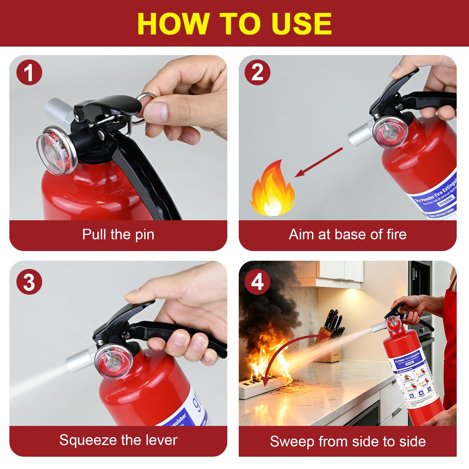 ABC Fire Extinguishers - 4 Pack, 2.5 lb -6 ABC Fire Extinguishers - 4 Pack, 2.5 lb -6