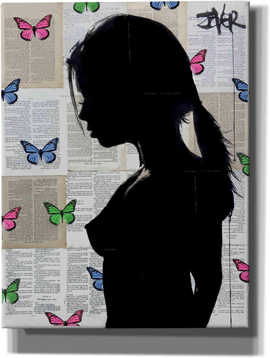 Epic Graffiti 'Butterfly Tide' by Loui Jover, Canvas Wall Art, 12"x16"