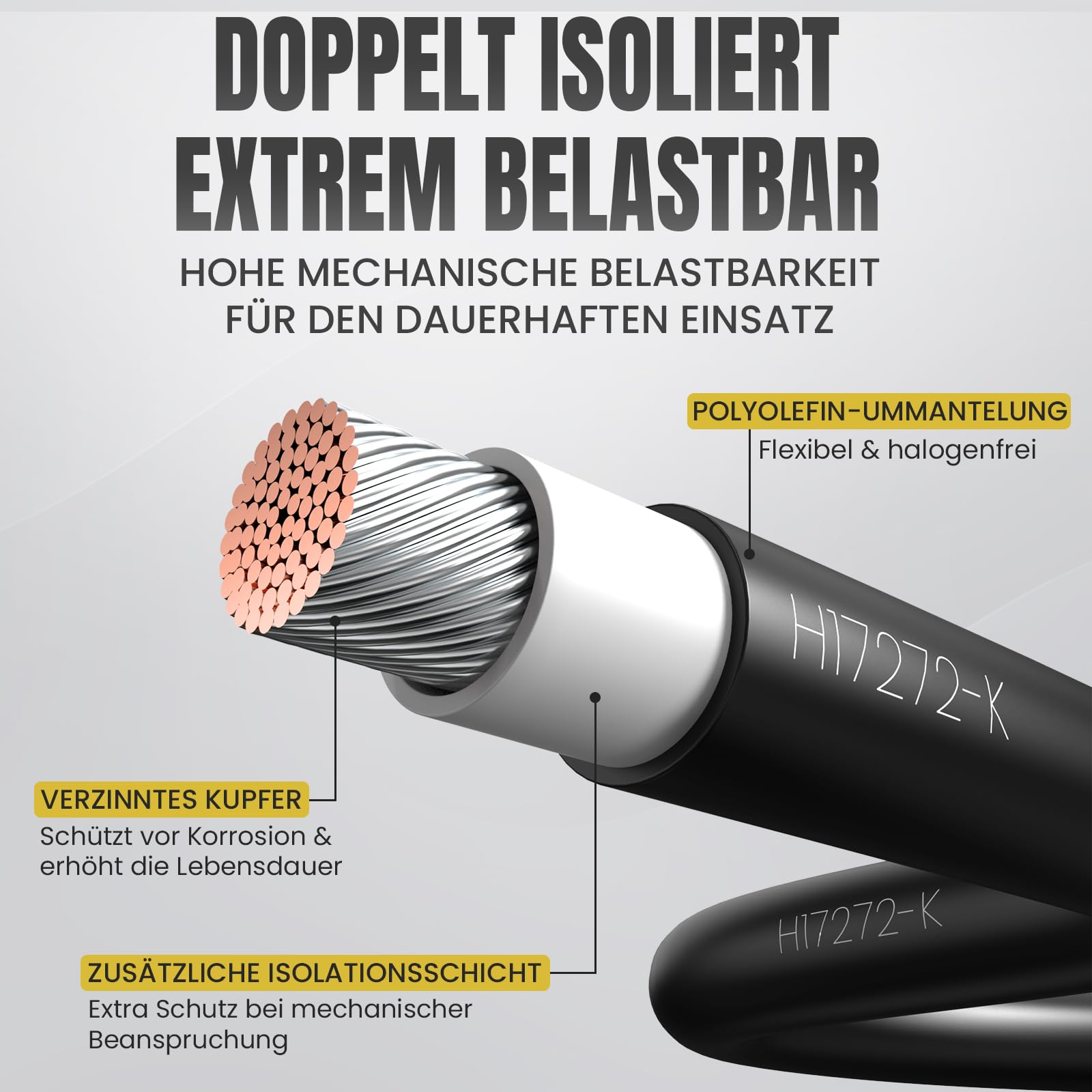 avoltik 2x 10m Solarkabel in 6mm2 I TÜV-zertifiziertes Balkonkraftwerkkabel I Robustes PV Kabel doppelt isoliert & wetterfest I IP67 Solar-Anschlusskabel I Photovoltaik Kabel rot & schwarz