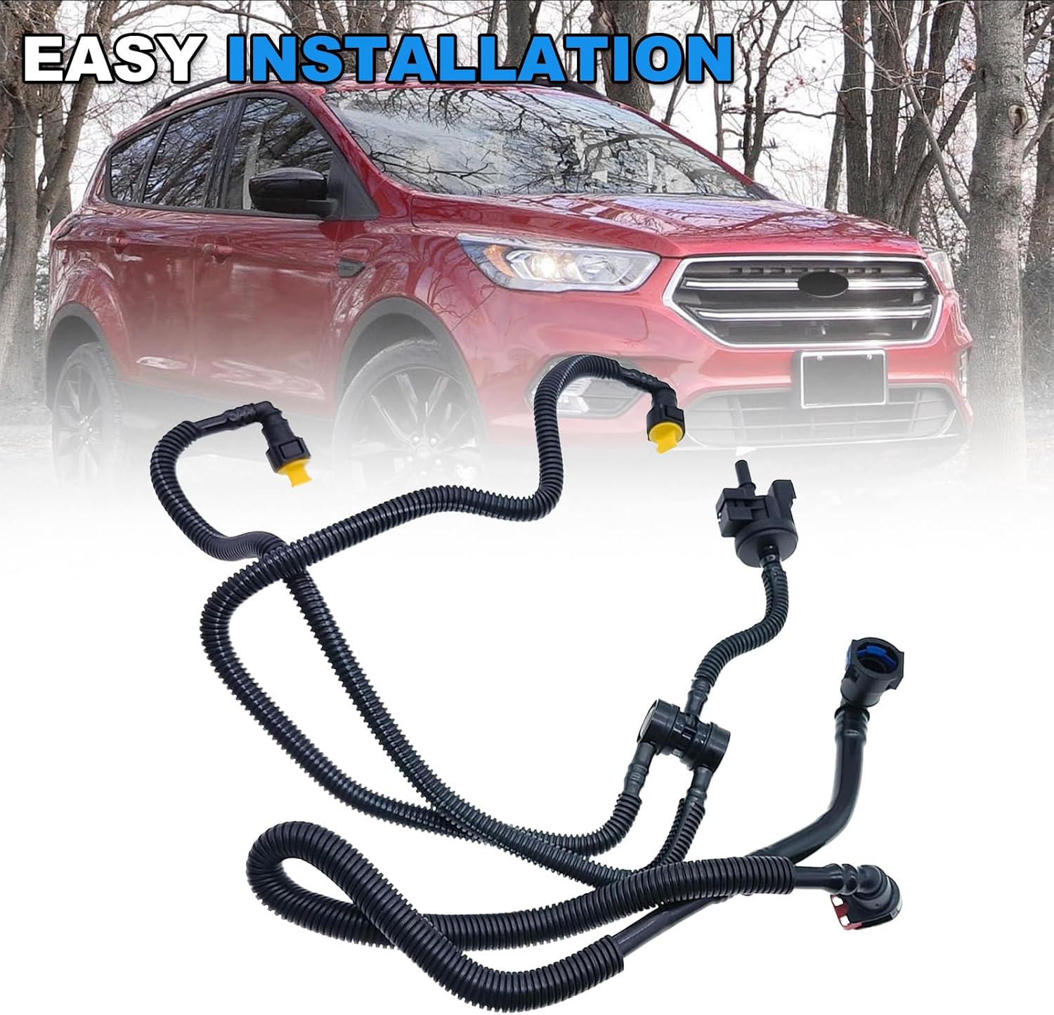 Vapor Canister Purge Valve,Canister Purge Solenoid Valve Replacement with pipe Compatible with 2015 2016 2017 2018 2019 Ford Edge 2.0 F2GZ9D289A