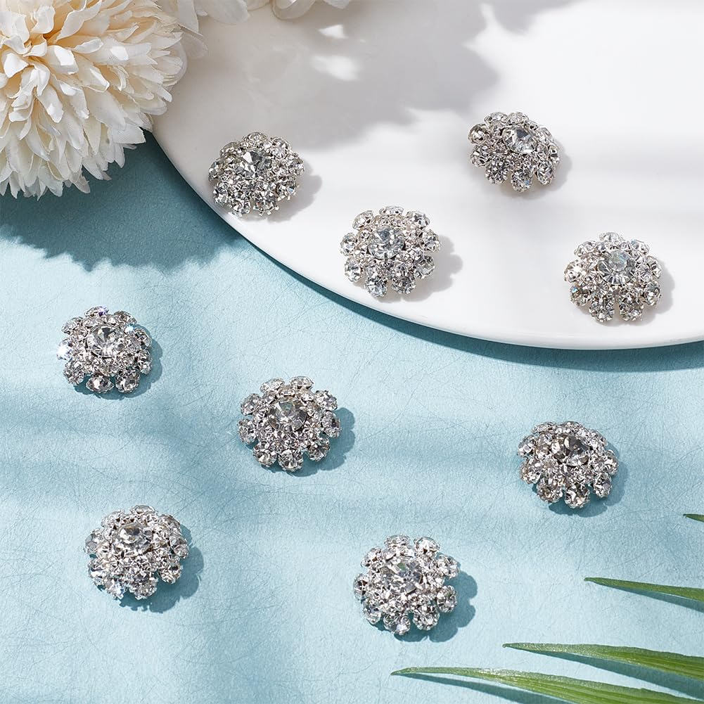 10 Pz Nuovi Brillanti Bottoni di Strass Camicia Bottoni Cuciti Mestieri Fai Da Te Scrapbook Decorazione Per La Casa Strumenti Fatti A Mano Accessori-18mm