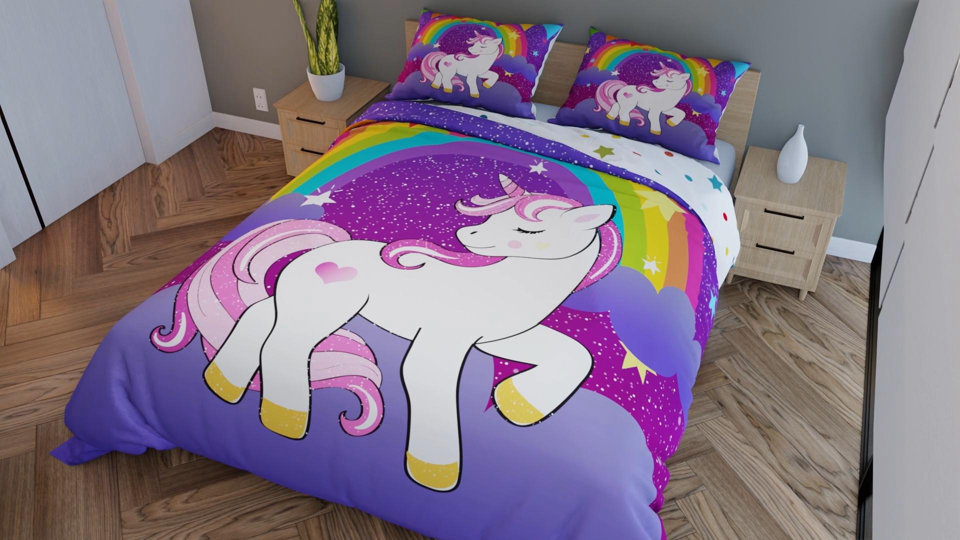 Duvet Cover Twin Size Unicorn Bedding YST Girls Unicorn Comforter - Main Image