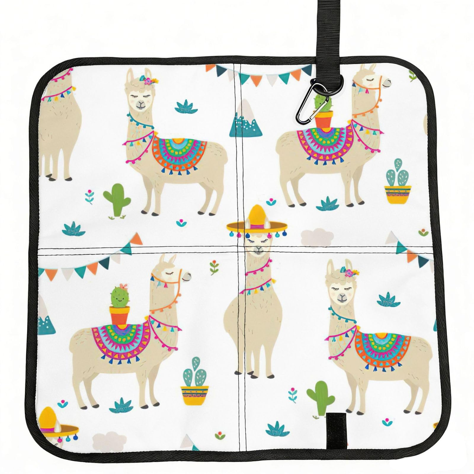 VCzsdff Camel Cactus Print Portable Seat Cushion Folding Bleacher Pad Compact Picnic Sitting Mat Polyester 40cm