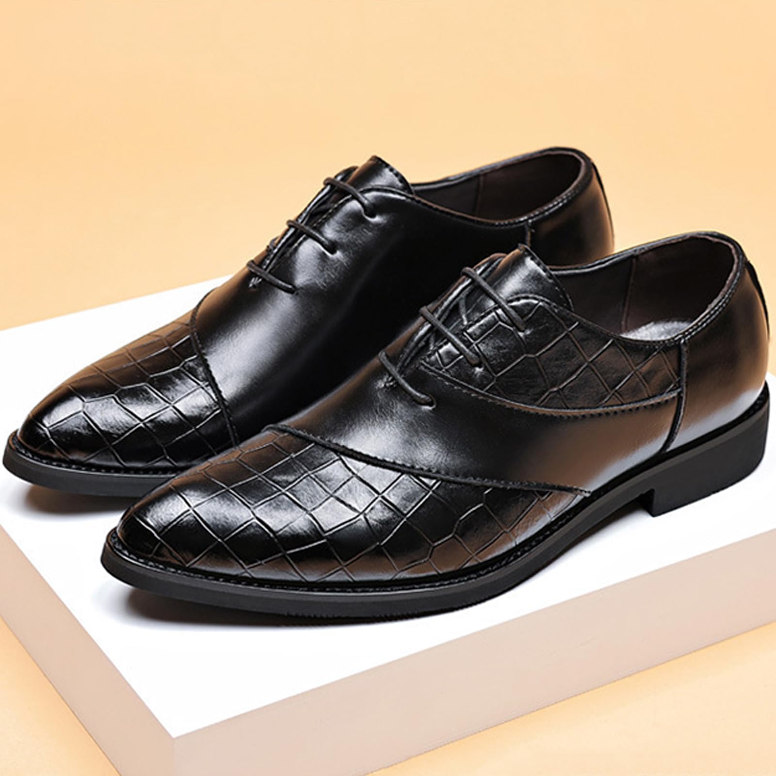 Scarpe Eleganti da Uomo Scarpe Formali con Punta | Stringate Classiche oxford in pelle PU Antiscivolo Business Matrimoni affari Cerimonia