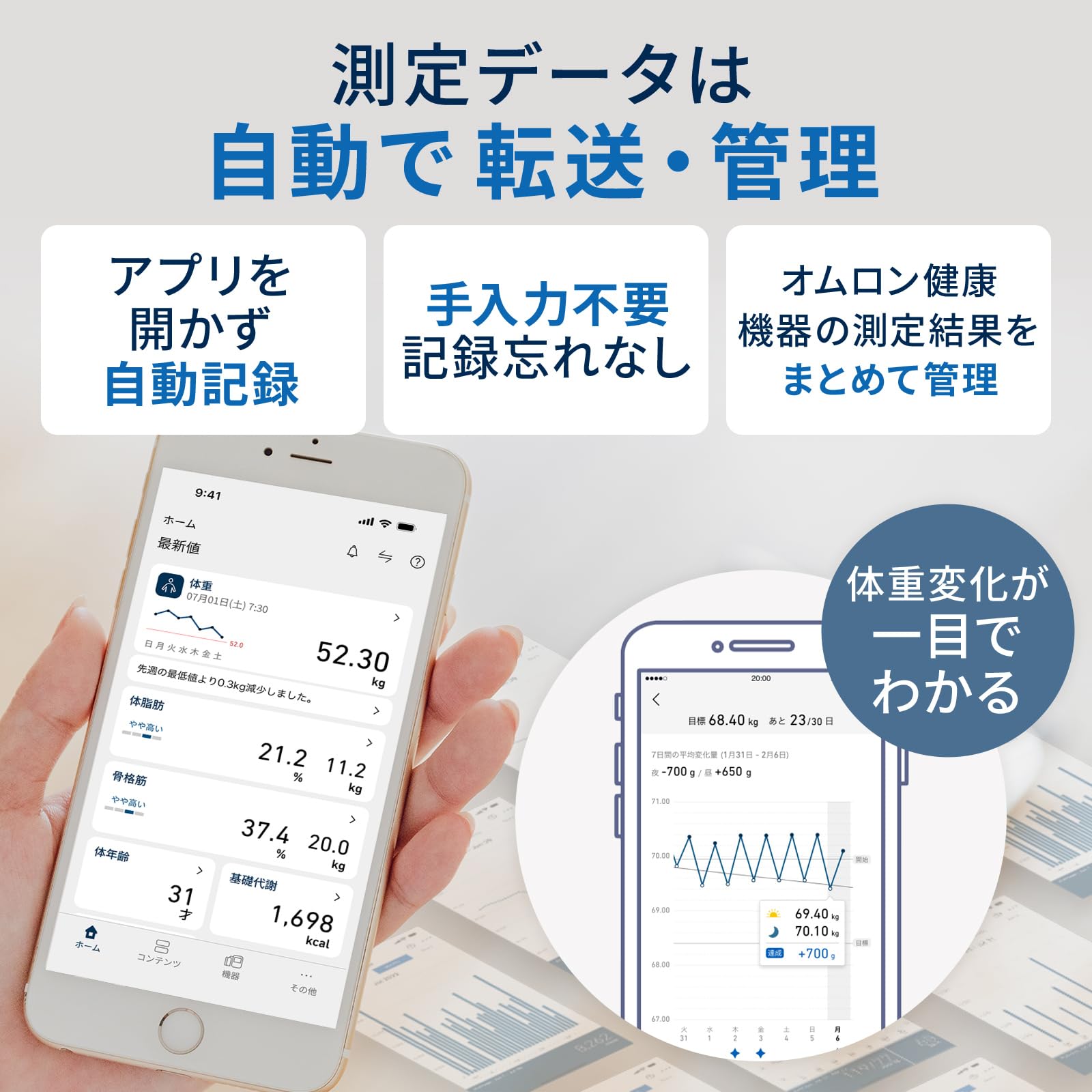 オムロン カラダスキャン KRD-603T2-W 体重体組成計