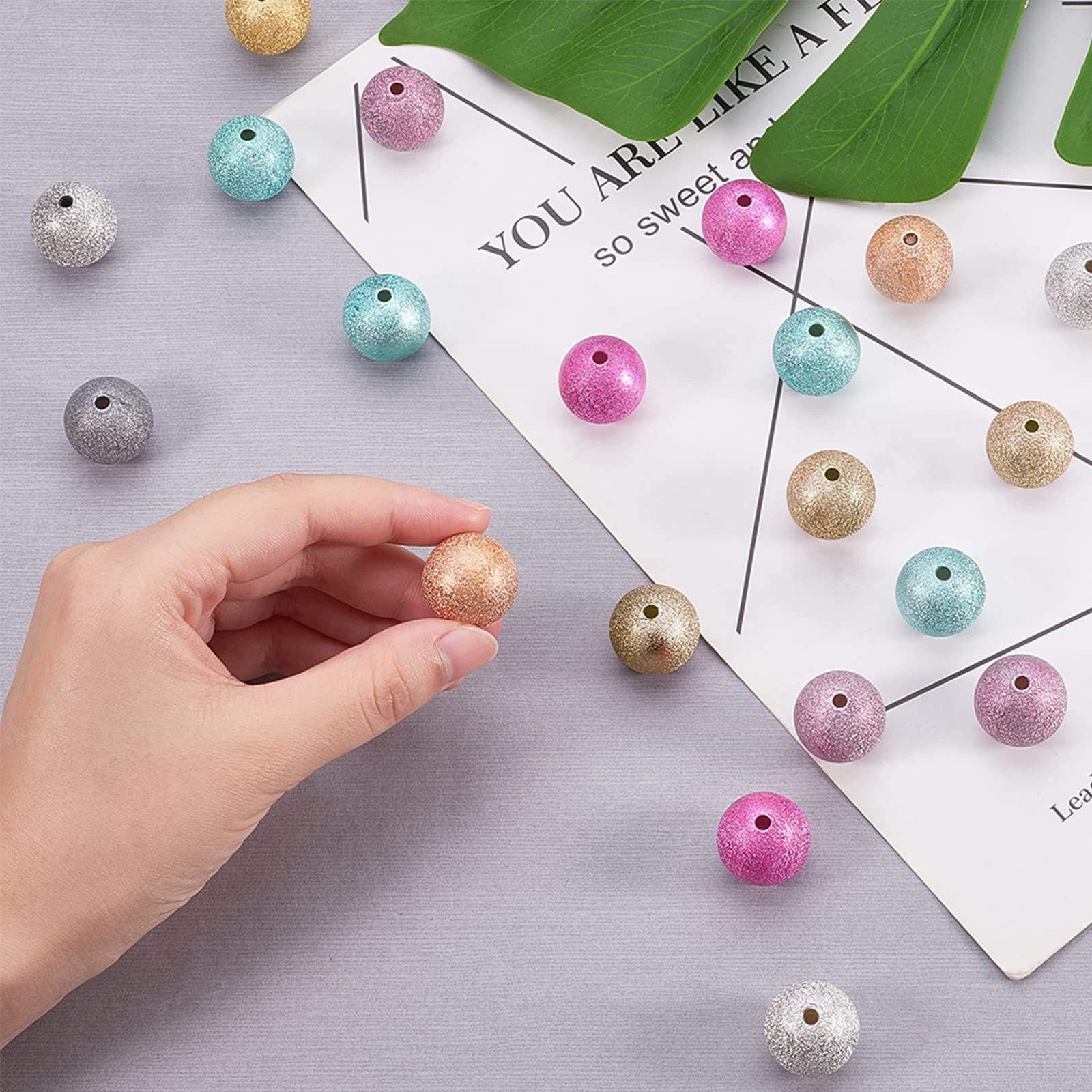 PH PandaHall 20mm Acrylic Beads - Large Sparkle Bubblegum Gumball Loose Beads for Ballpoint Pen Students Office School Jewelry Making - Chain Hole: 3mm, 25pcs - Image 3