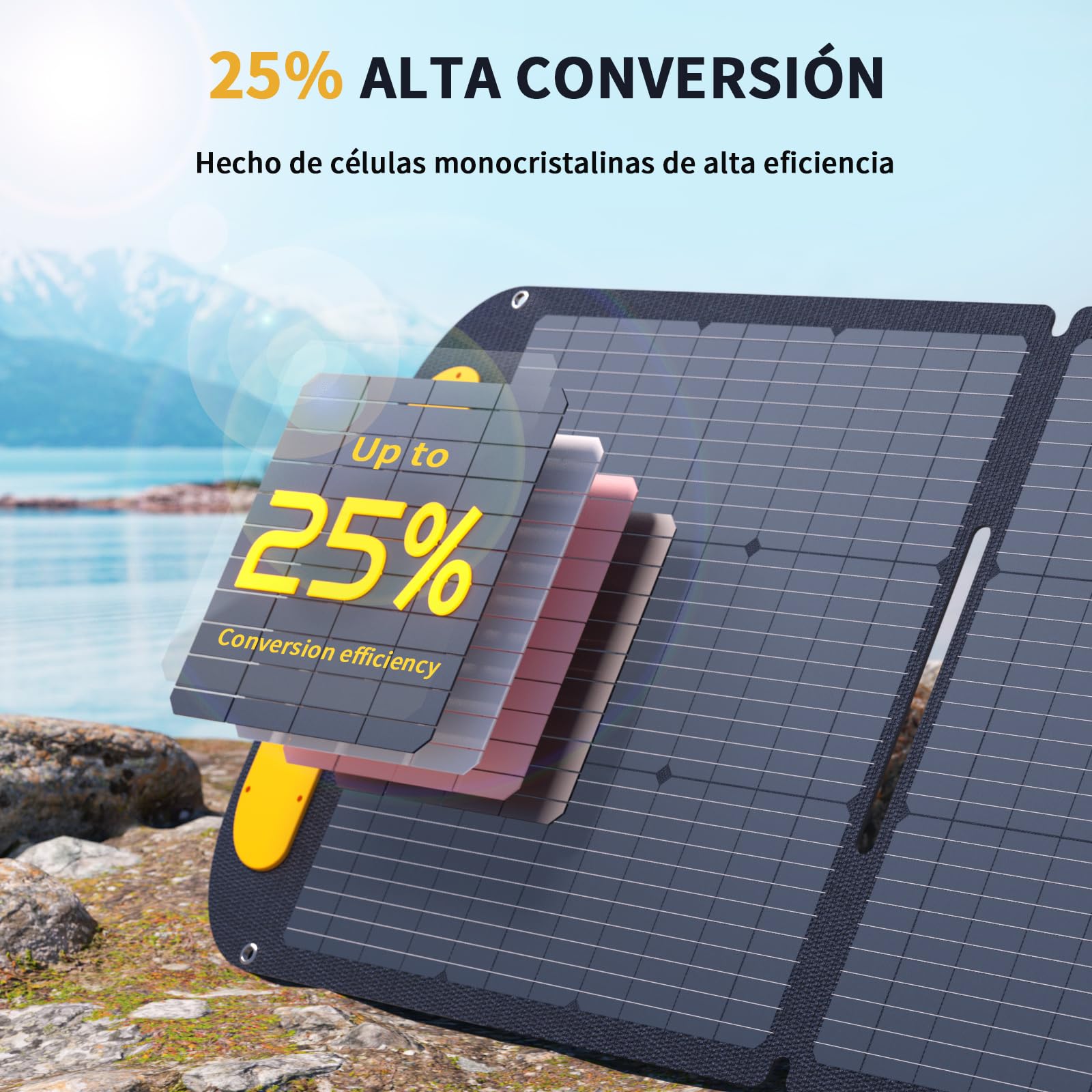 VTOMAN VS110 Panel Solar Portátil 110W 18V, 25% Eficiencia