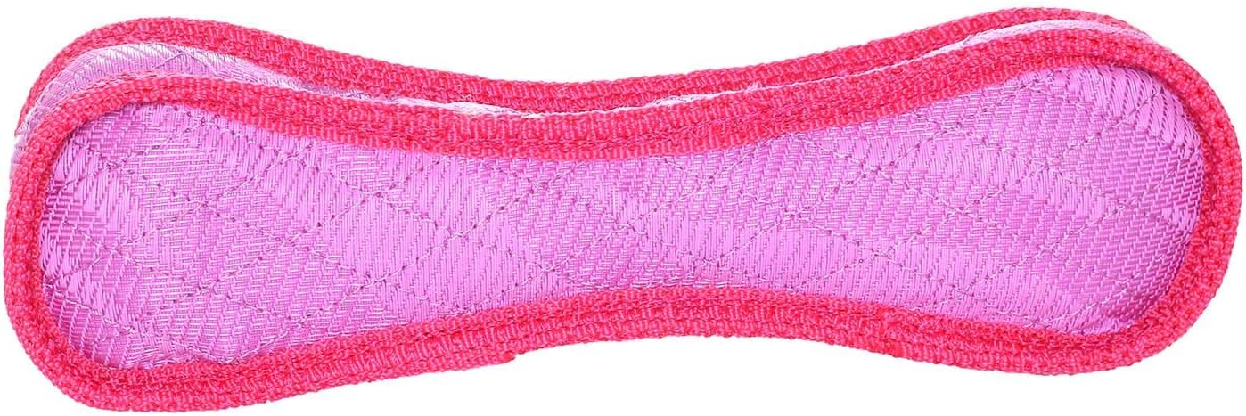 DURA FORCE - Durable Woven Fiber Dog Toy - Multiple Layers. Made Durable, Strong & Tough. Interactive Play (Tug, Toss & Fetch). Machine Washable & Floats (Bone Pink, Large 2 Pack)