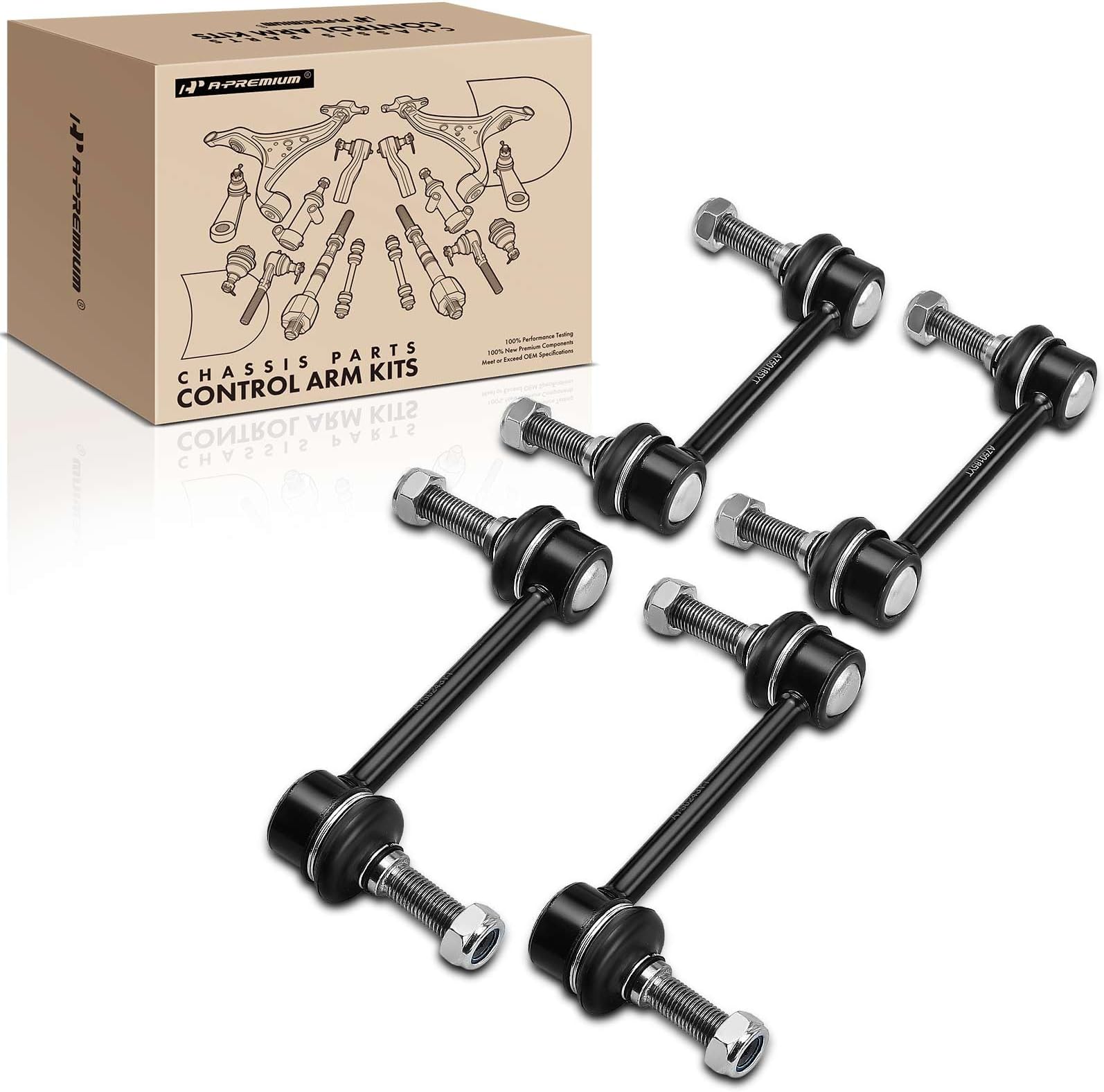 A-Premium Set of 4, Front & Rear Sway Bar Links Kit Stabilizer Bar Links Compatible with Hummer H3 2006-2010, H3T 2009-2010