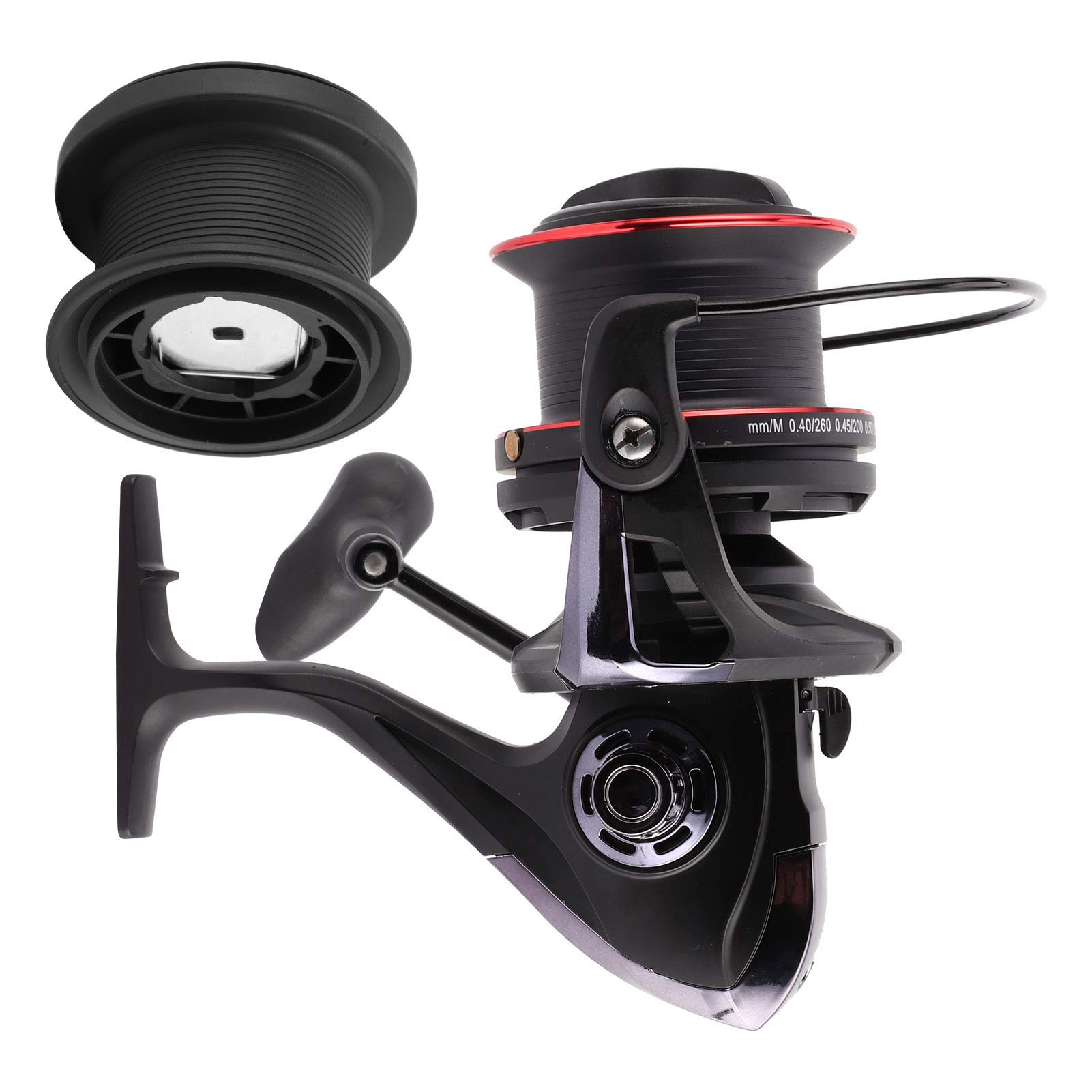 Bediffer Kołowrotek 13BB + Szybki Kołowrotek z Płynnym Uzwojeniem dla Wędkarzy Czarny/Czerwony 150mm/5,9 Cala