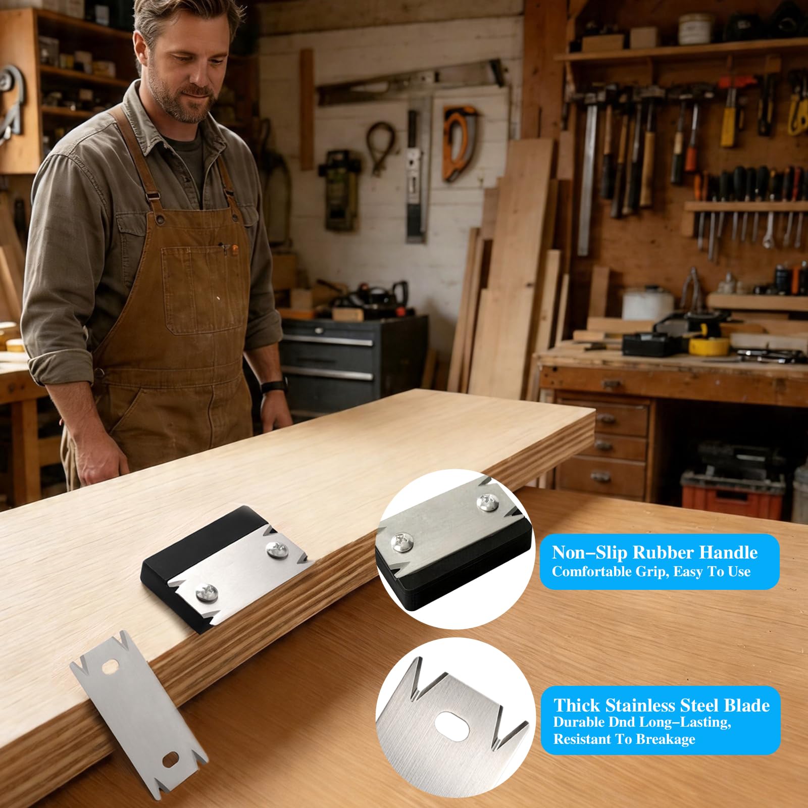 Recortadora de Bordes para Carpintería, Cortador Manual con 1 Cuchilla de Repuesto, Cepilladora Mano Antideslizante para Madera PVC ABS, Uso en Taller y Bricolaje