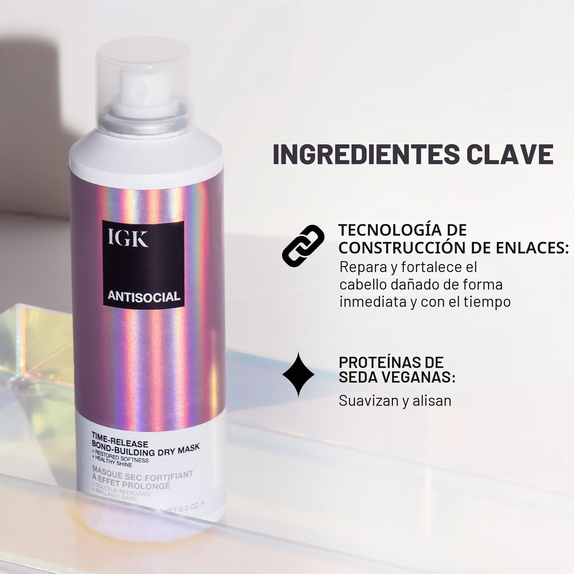 IGK Antisocial Máscara Nocturna para Cabello Seco – 142 ml