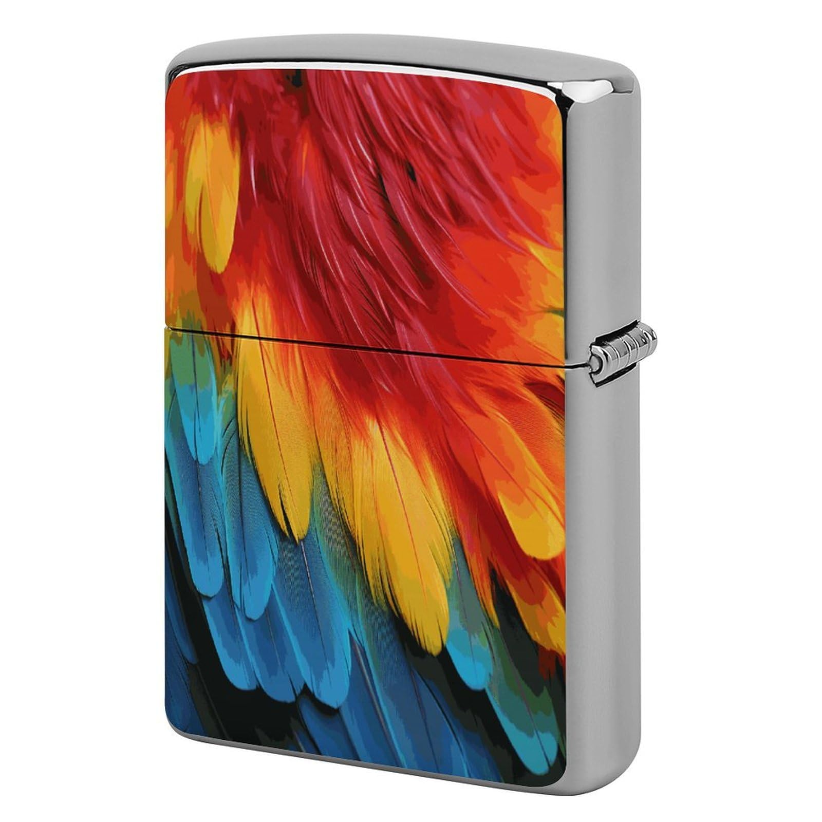 Fodpand Style Fantastic Parrot Feather Metal Lighter Case Cover Lighter Sleeve