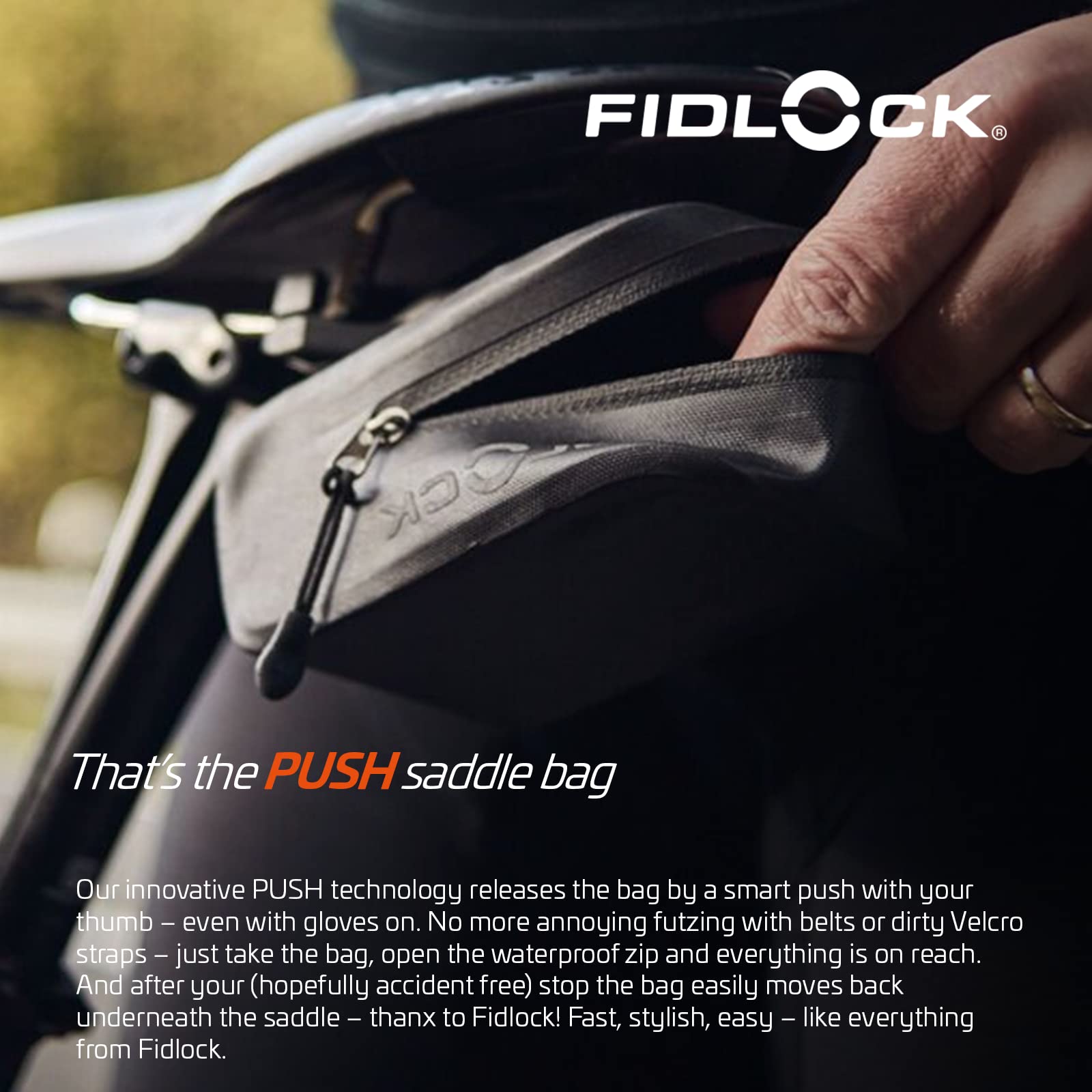 FIDLOCK Push Bag 600 Incl.Push Saddle Base Black BIDONES Y PORTABIDONES, Adultos Unisex, Negro, ESTANDAR