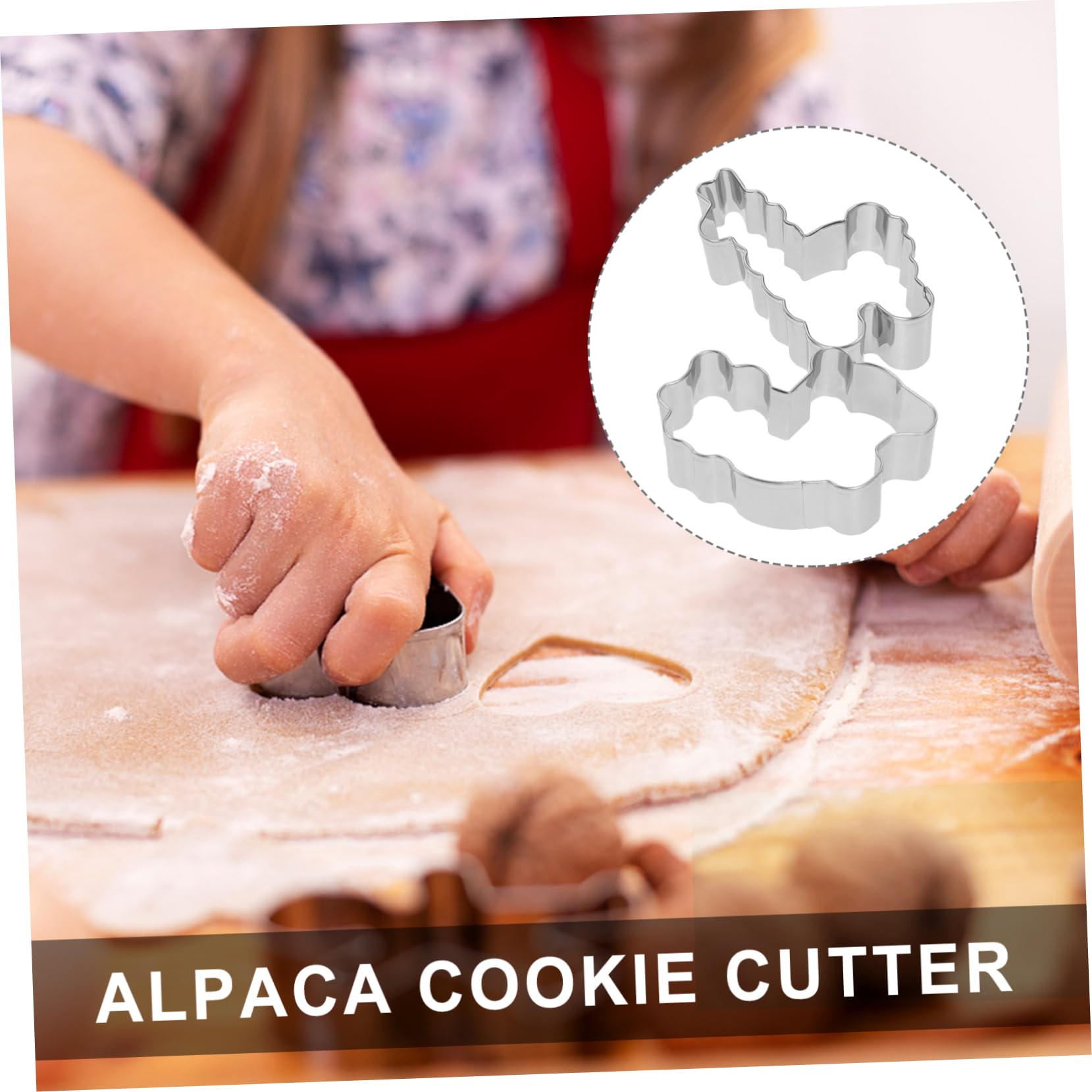 TOPBATHY Ausstechförmchen zum Schneiden von Teig und Fondant mit Alpaka Motiv aus Edelstahl 4 Stück für Backen und Verzieren von Kuchen