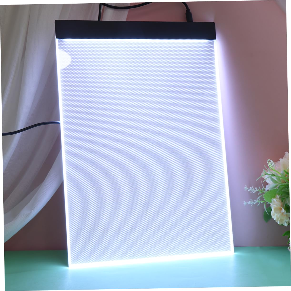 Table Lumineuse A4 LED à Texture Givrée pour Dessin, Blanc