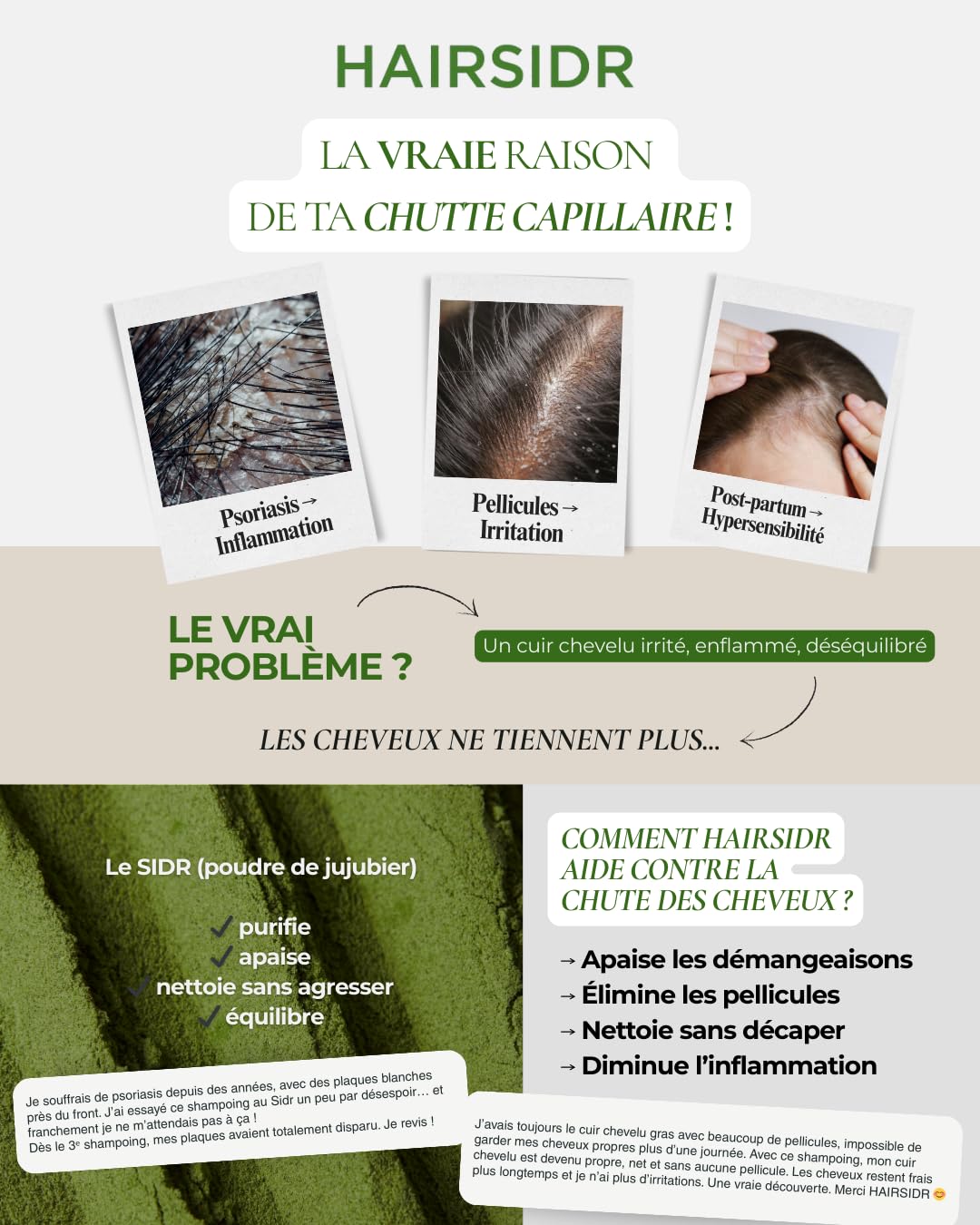 500ml - Shampoing Trésor Ancestral Pousse/Antichute/Antipelliculaire/Détoxifiant