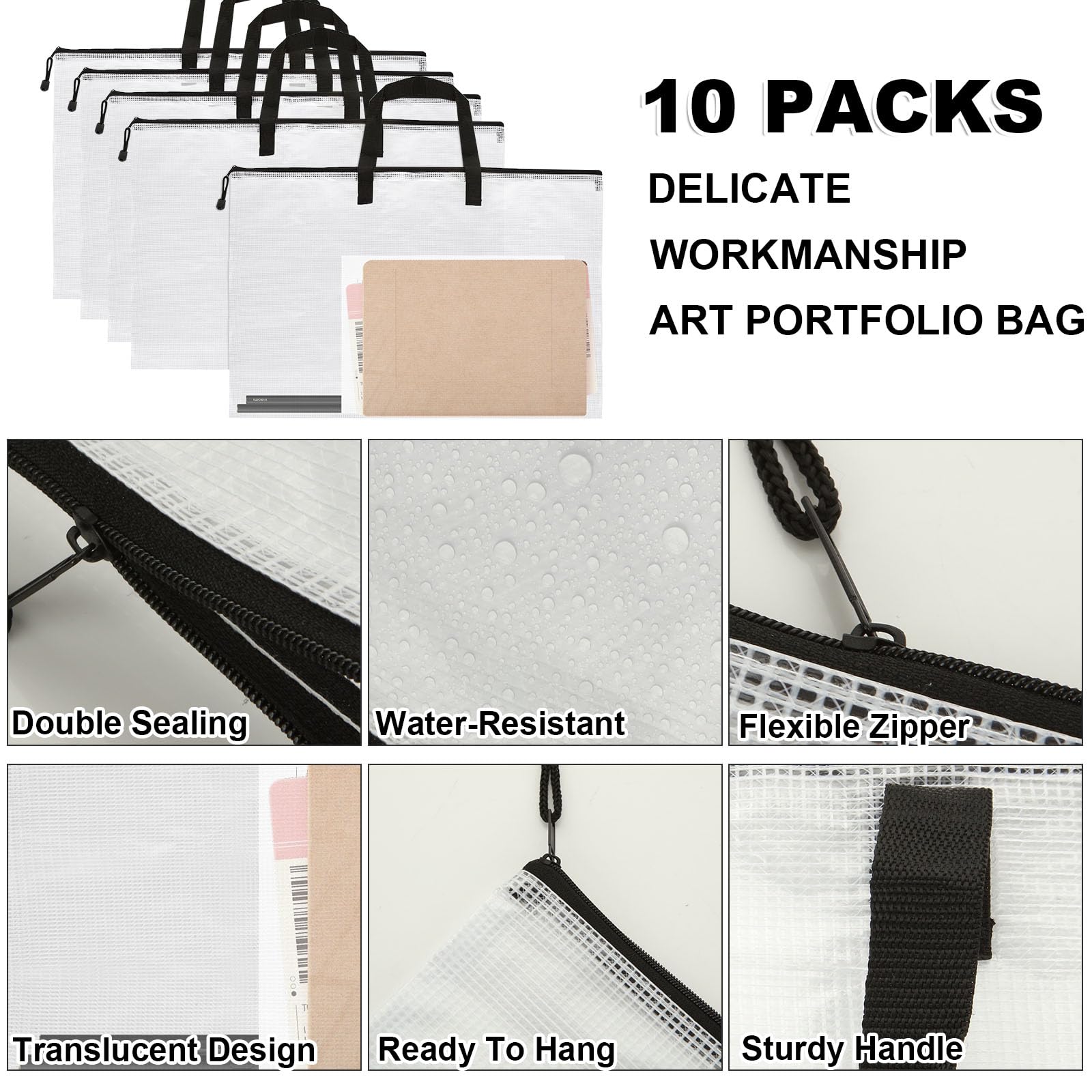 JMIATRY Lot de 10 pochettes en plastique pour posters - 45,7 x 61 cm