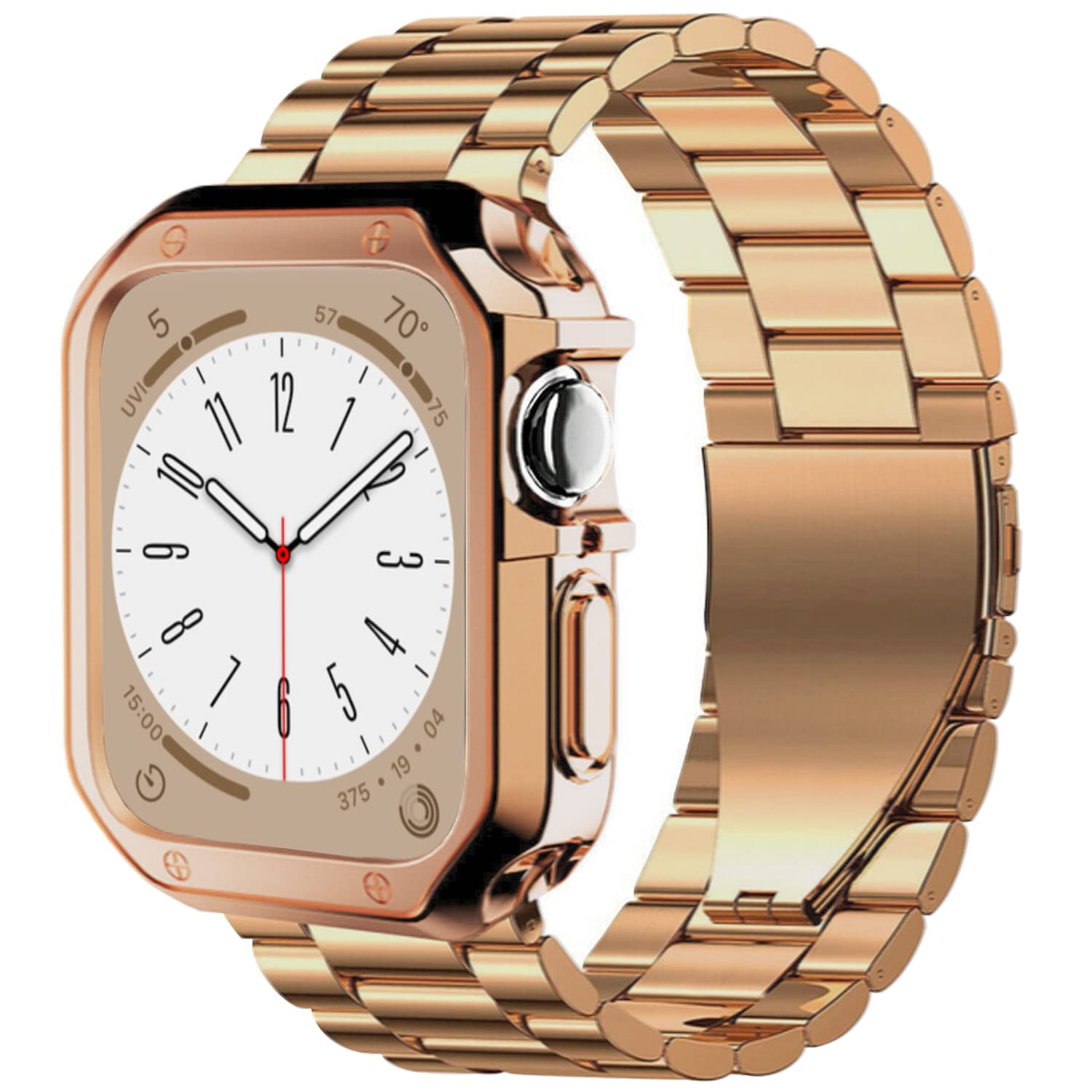 iTecFree for Apple Watch Metal Band with Case 49mm 46mm 45mm 44mm 42mm 41mm 40mm 38mm,Stainless Steel Bands Men Sports Wrist Strap and TPU Soft Case for iWatch Ultra SE Series 10 9 8 7 6 5 4 3 2 1