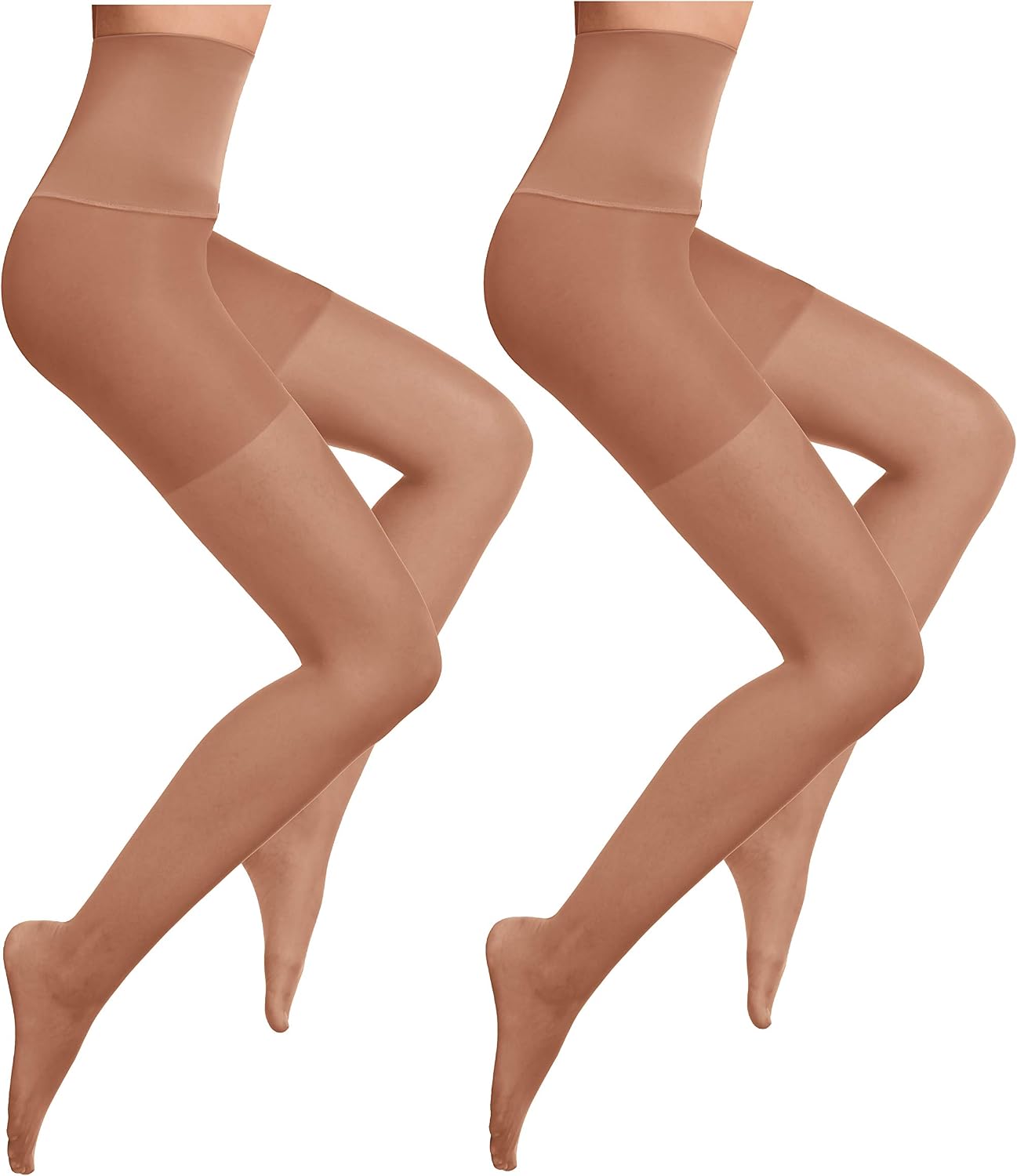Warner's Women’s No Muffin Top Tights – No Pinch, Run Resistant, Seamless Sheer Tights (2 Pack)