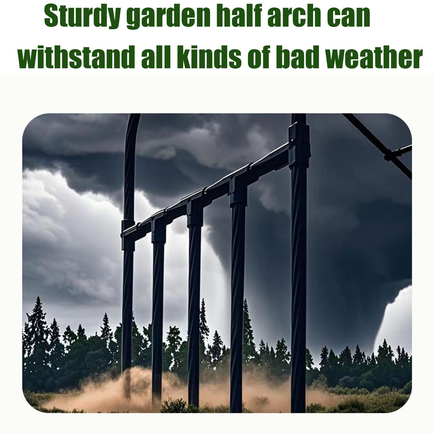 Traliccio semicircolare da giardino per esterni, 10 misure, supporto per rose in metallo, per piante rampicanti, decorazione da giardino, per patio, bianco (altezza 240 x larghezza 240 cm)