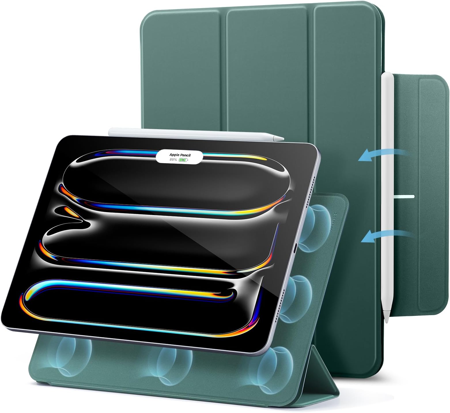 ESR iPad Pro 11-inch Case (M5/M4, 2025/2024) Dedicated Strong Magnetic Adhesion Slim Tri-Fold Stand Case Auto Sleep/Wake Function Compatible with Pencil Pro/USB-C Durable Protection Rebound Series
