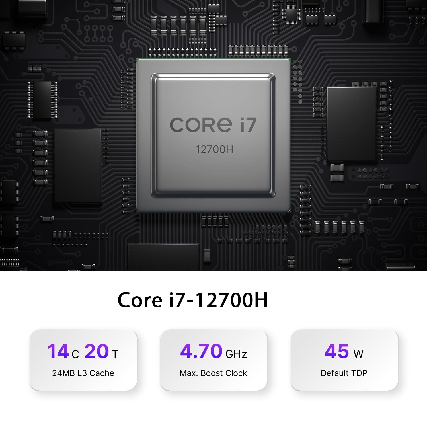origimagic N3 Mini PC,con Core i7 12700H processore (14C/20T,fino a 4,7GHz) Mini PC Gaming,32GB DDR4,512GB NVMe,4K Qud Display/2.5G LAN/WiFi 6/BT 5.2 per Ufficio/Azienda/Casa