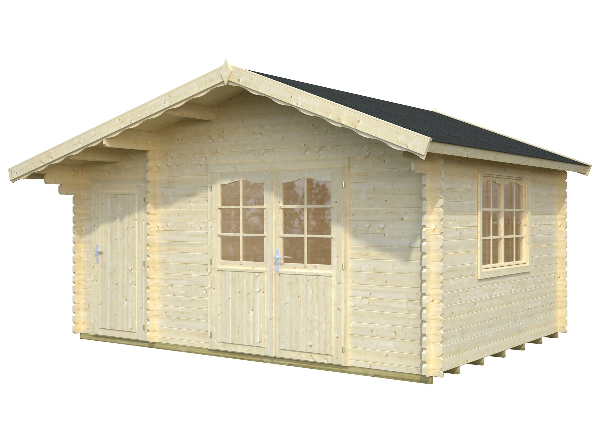 Palmako Blockbohlenhaus Emma 14,2 34 mm natur