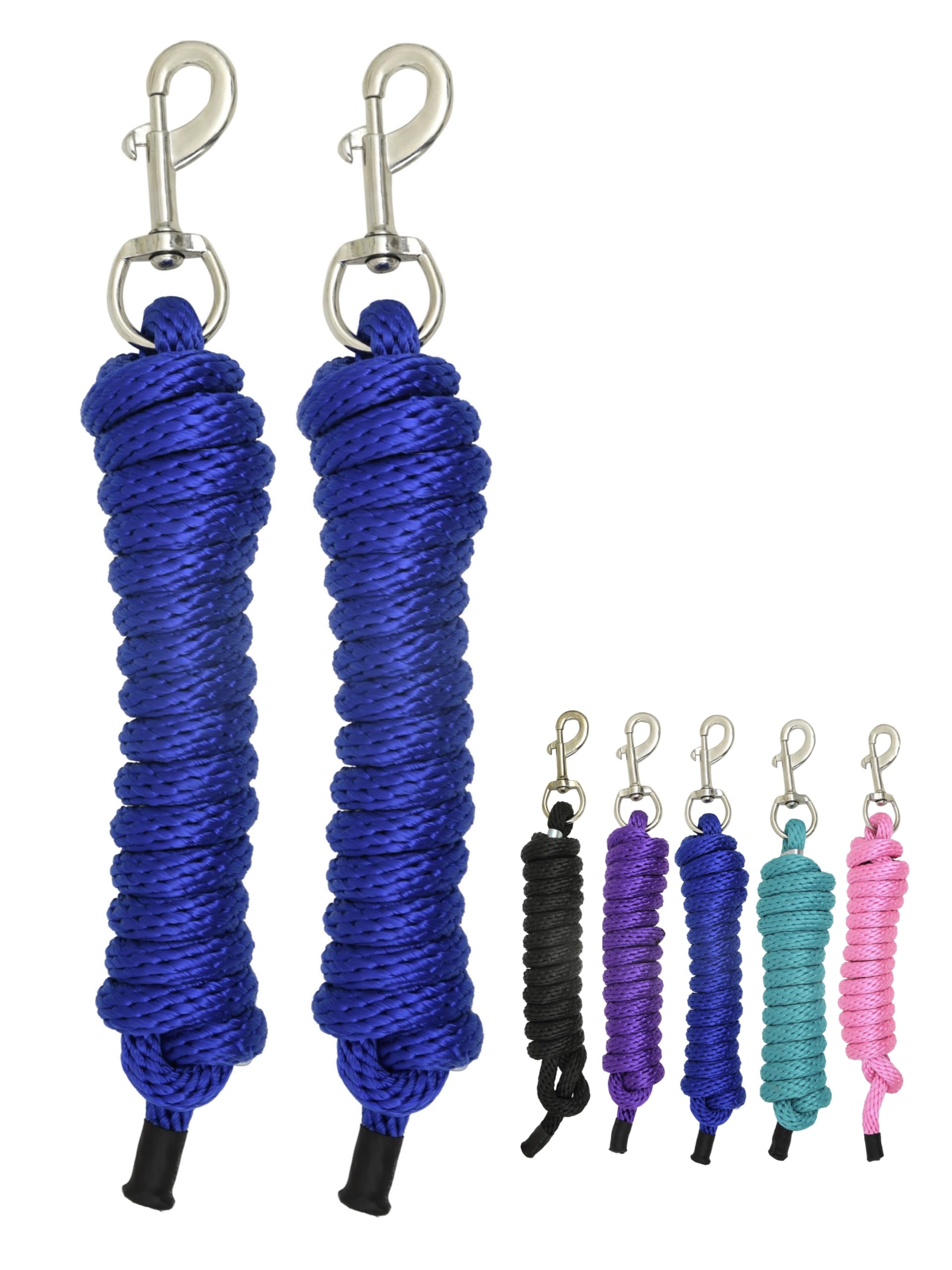 Corde en polyéthylène avec mousqueton lourd Lot de 2 longes de 2,4 m pour licols