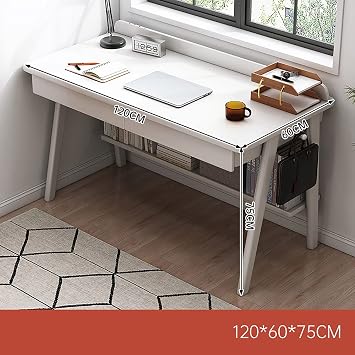 Computer Desk, Home Simple All Solid Wood Dressing Tables, Student Dormitory Study Desks, Bedroom Writing Desks with Drawer(B,120cm)