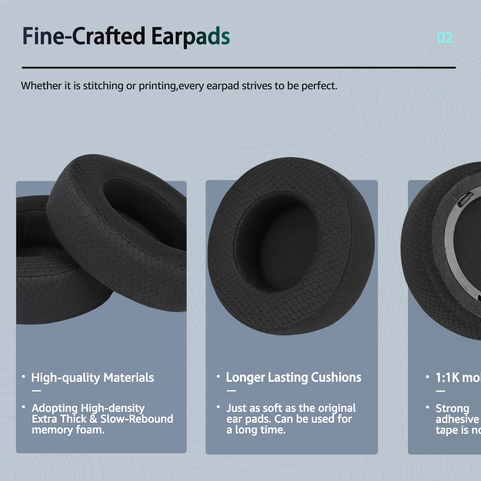 Wzsipod replacement ear pads for Corsair Virtuoso, Superior wearing comfort thanks to breathable material - Image 4