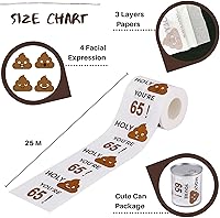 Vista 2 de Rollo de papel higiénico de feliz cumpleaños 65 de 3 capas, divertidos regalos de cumpleaños para hombres y mujeres, novedad para decoraciones