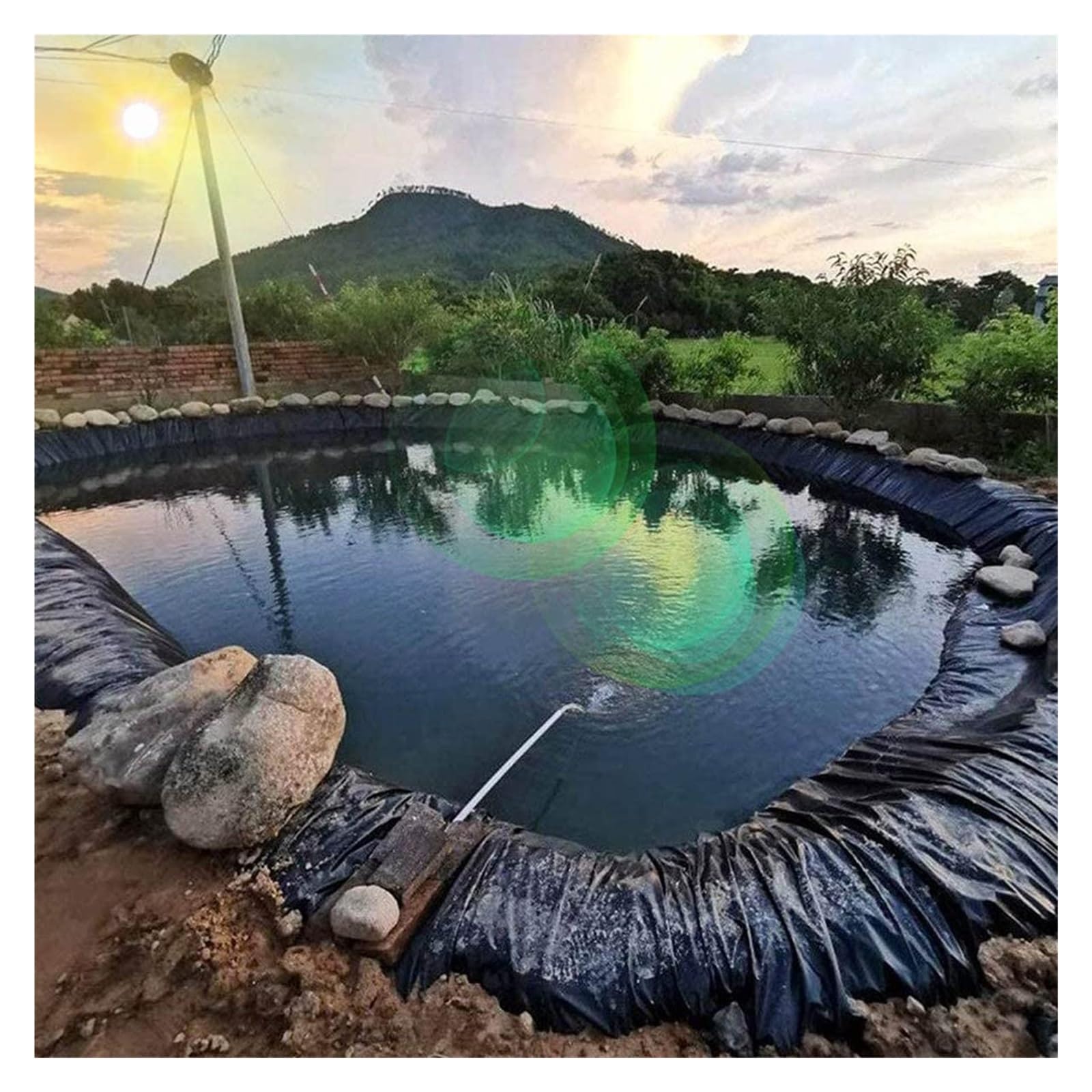 Lámina De PVC Lona Estanque Negro Revestimiento Estanque Resistente Estanques De Peces Revestimiento Preformado Membrana para Alberca De Jardín Fuentes Koi Pond Liner (Size : 4x6m)