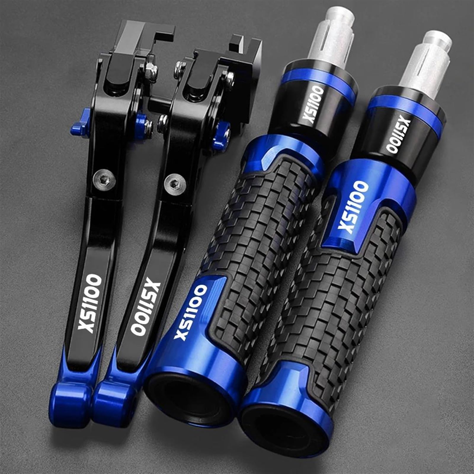 VTAIEX Motorbike Accessories CNC Motorcycle Brake Kit for Y-AMAHA XS1100S XS 1100 1978 1979 1980 1981 1982 1983 1984 1985 Clutch Levers Hand Grips Handlebar Ends(Blue)