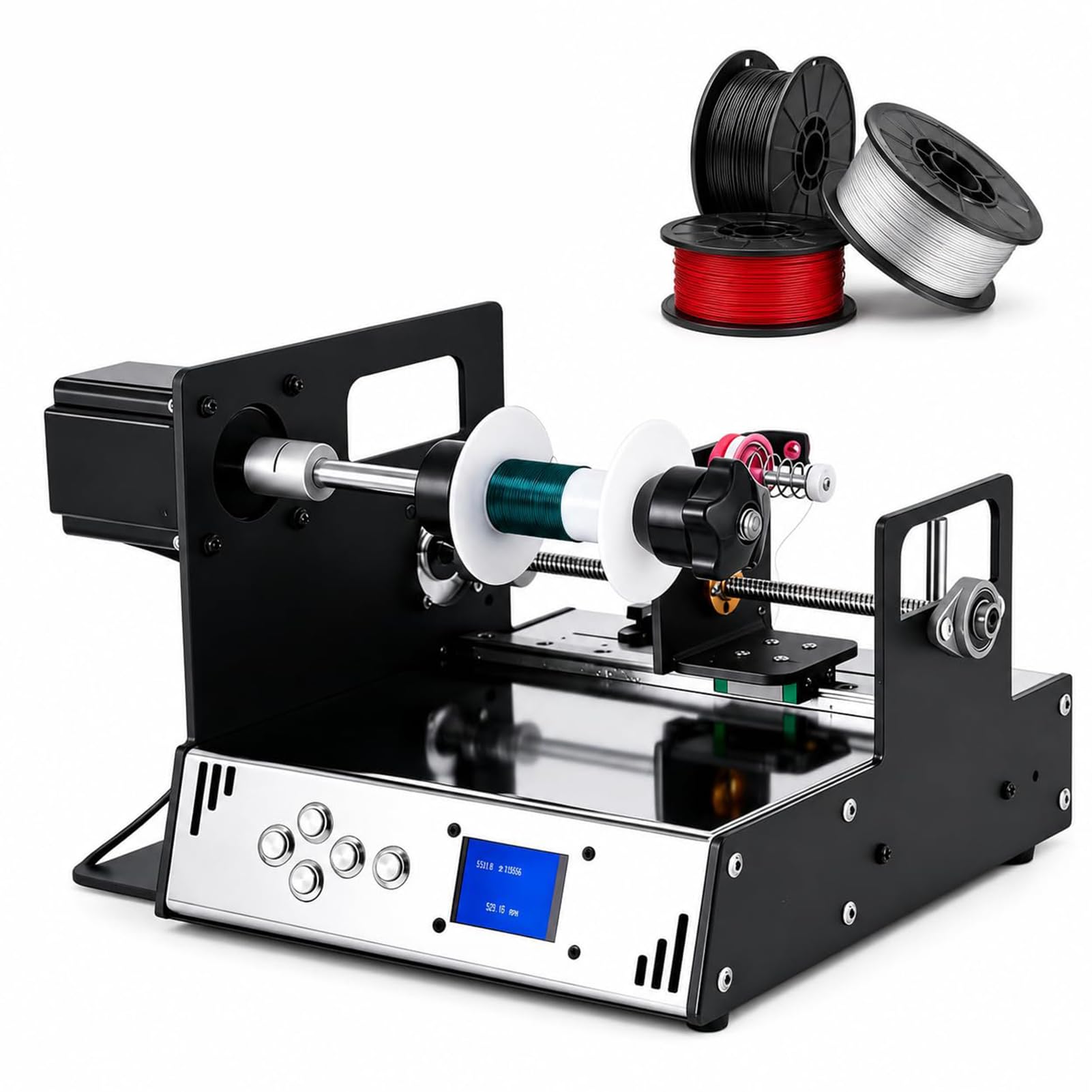 Automatyczna Maszyna Do Nawijania Cewek Cnc, Szybka Nawijarka Drutu 900rpm | Nawijarka Kabli do Wzmacniaczy Lampowych, Precyzja 0,01mm, Silnik o Momencie 2,3nm, do Transformatorów, Dławików i Cewek