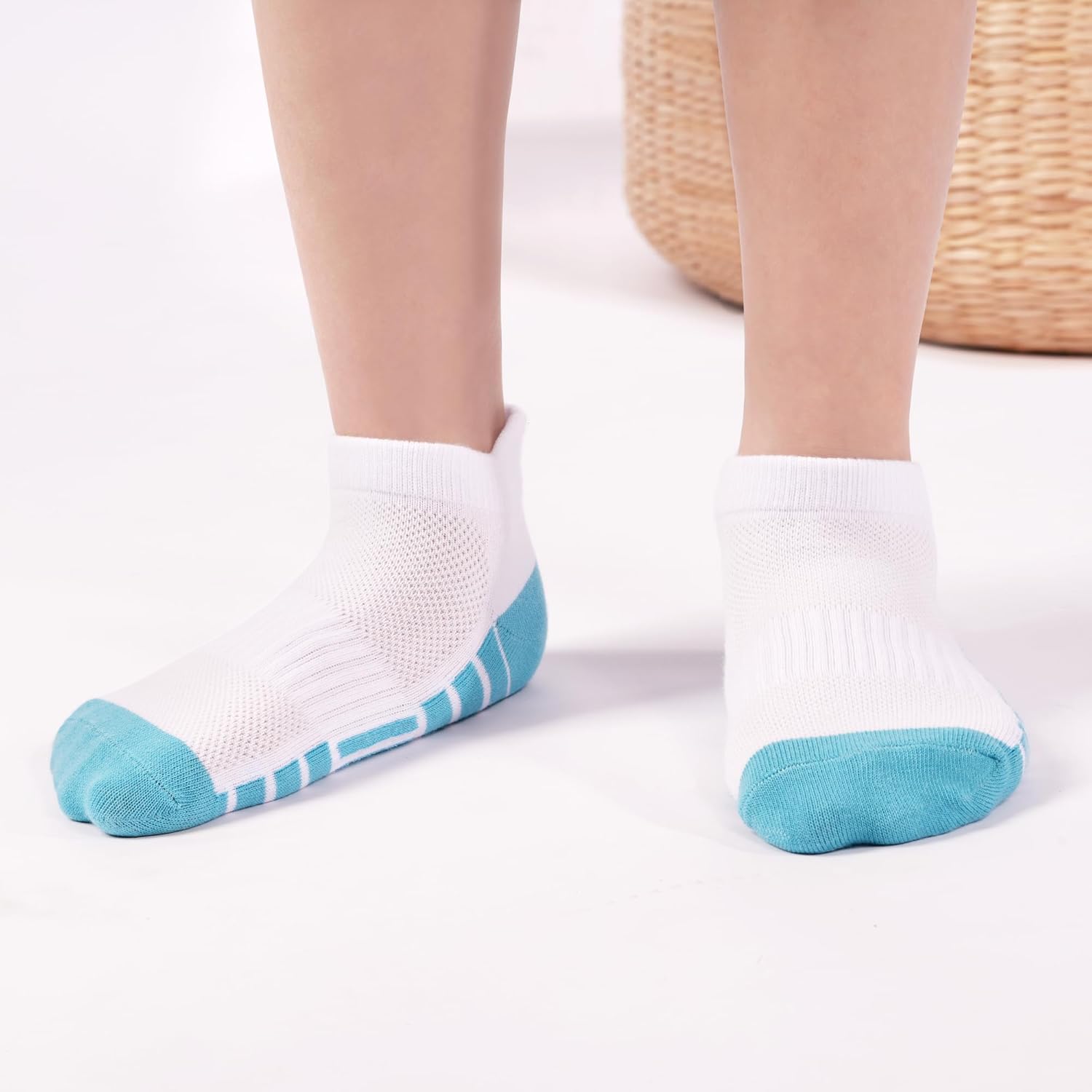 12 Pairs Girls Socks, Athletic Socks for Girls Ankle Sock Cotton Running Sock with Tab for Kids 1-14 Years - Image 3