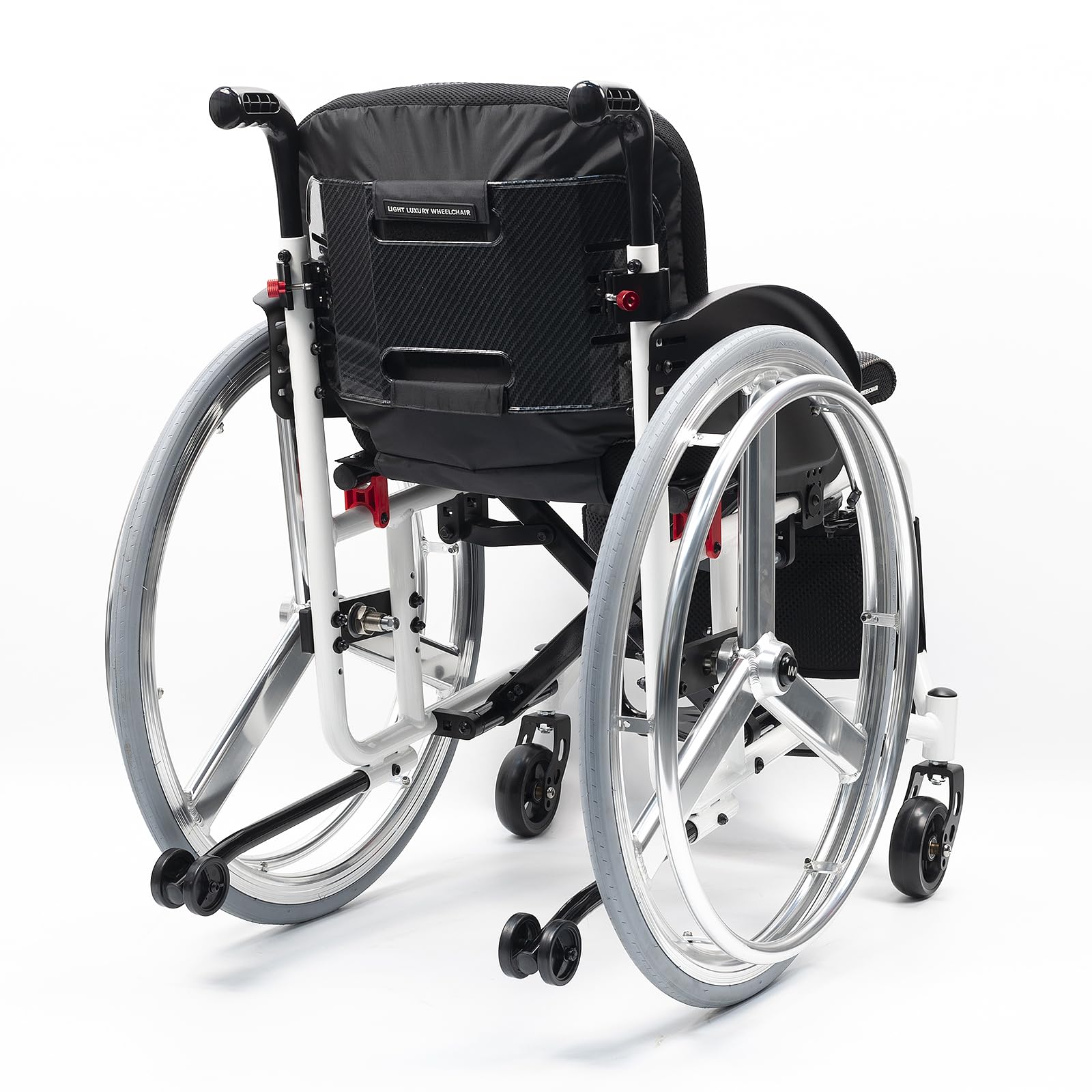 Sedia A Rotelle Sportiva Pieghevole Portatile Ultra Leggera, Sedia A Rotelle Autogesti(38cm/15in,Black)