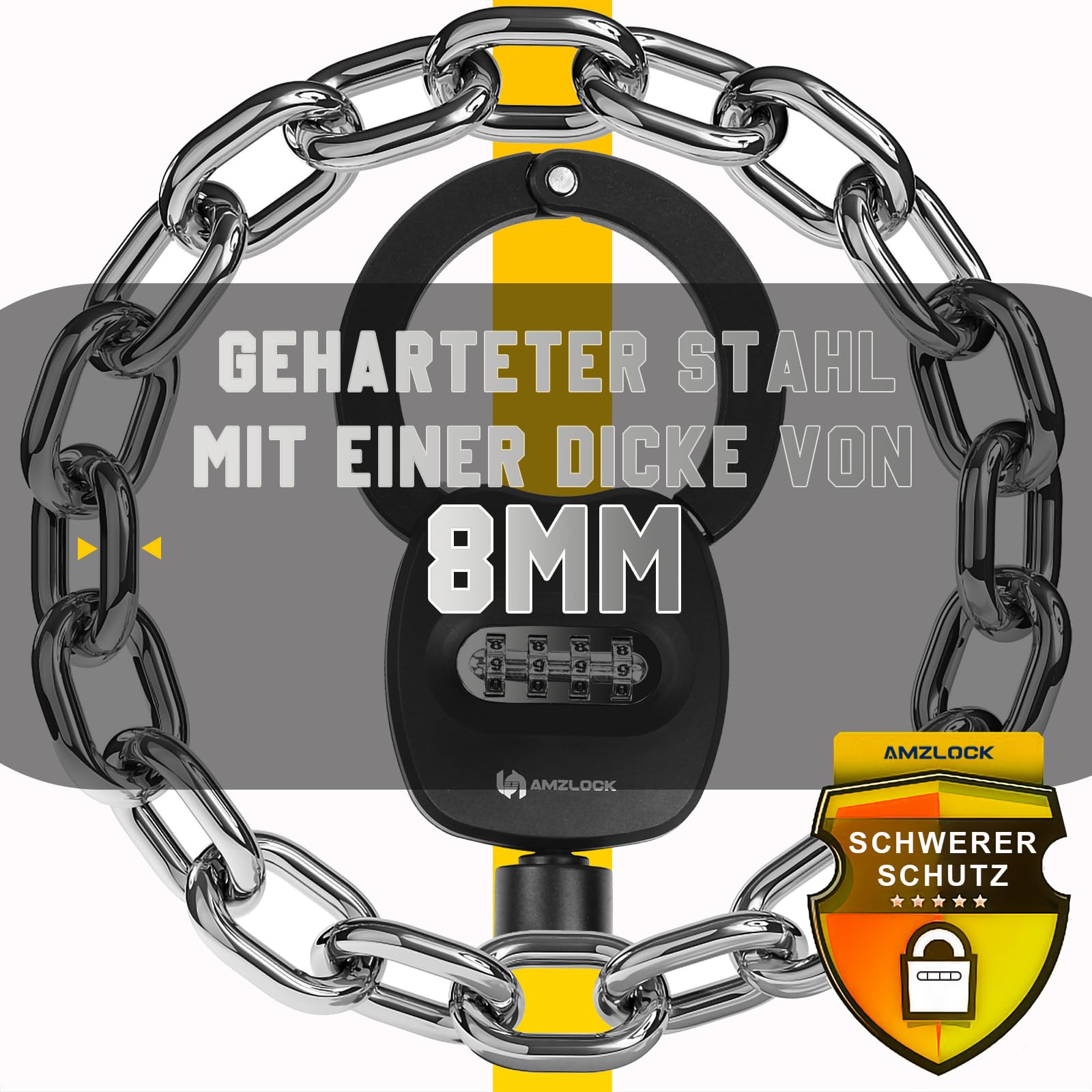 Lucchetto Per Monopattino E Bici - Catena Spessa 8mm, Con Borsa Impermeabile - Foto 11