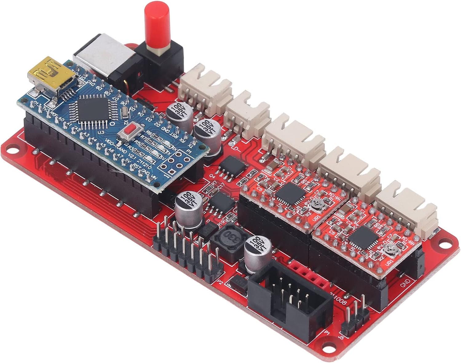 Karlak USB CNC Driver with Dual Y Axes Control for Efficient CNC Engraving Machines, Includes USB to 5Pin T Type Cable, Sturdy PCB Construction