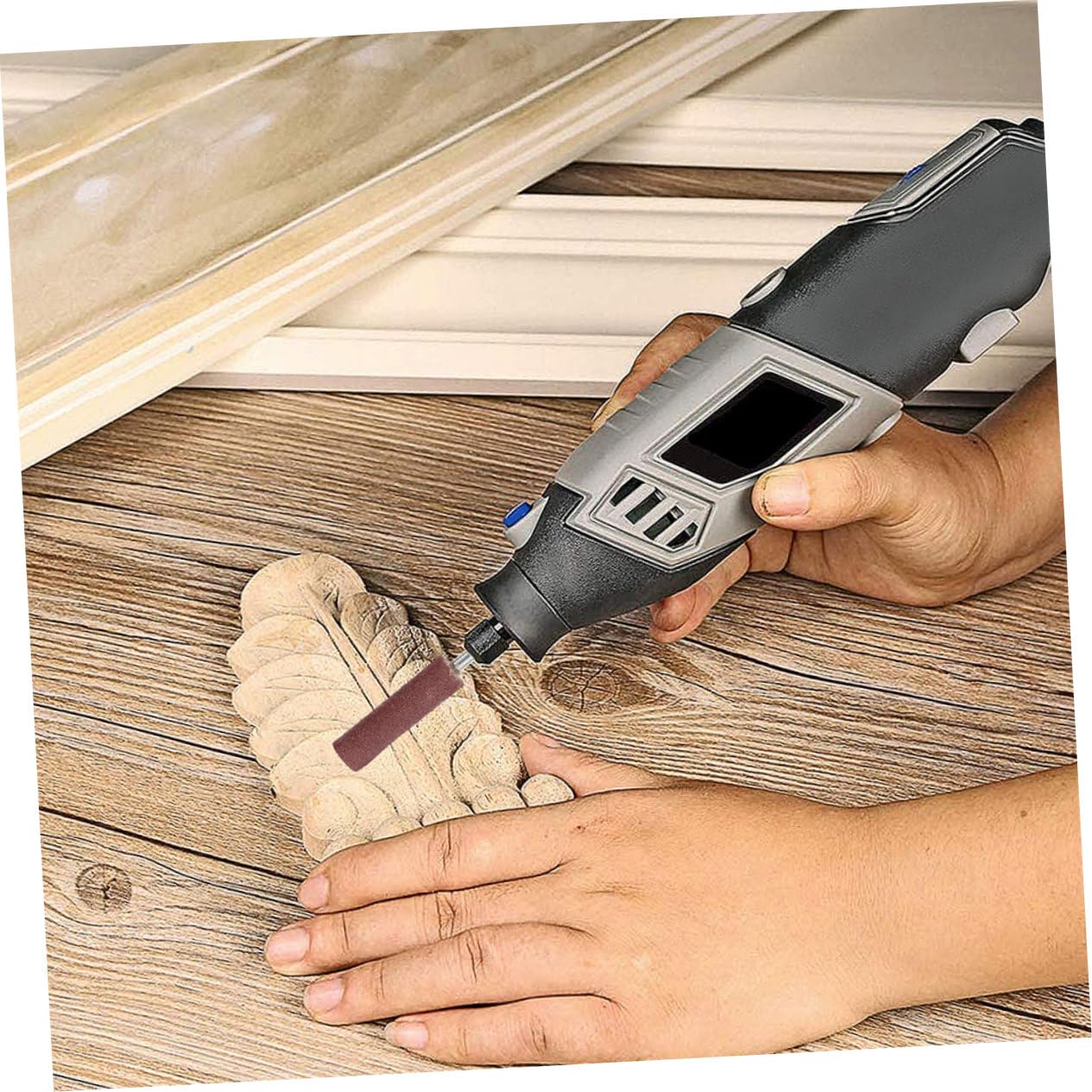 VALICLUD 1Set Rotary Tool Sanding Drum with Grit Sanding Rollers Shank for Woodworking and Polishing Includes Sandpaper Drum for Efficient Surface Finishing