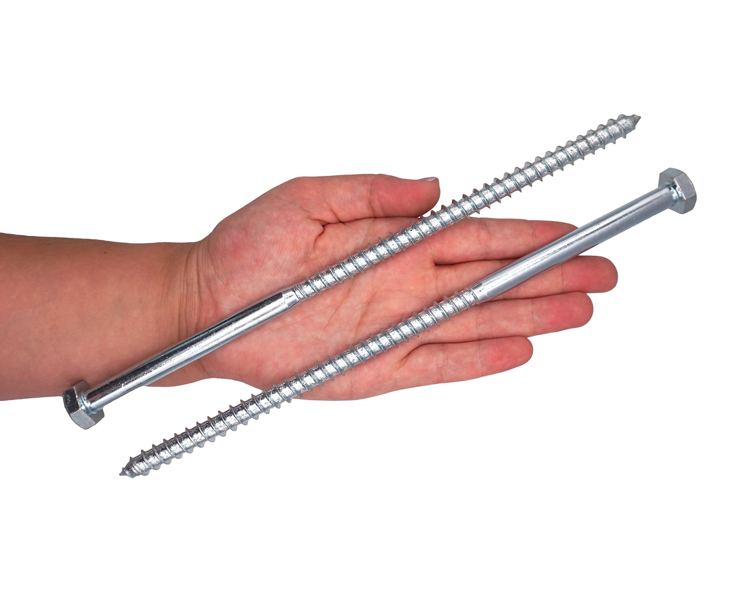 Hex Collectibles 50 Viti Per Legno A Testa Esagonale Zincate - Dimensioni 1/4" X 6", Bulloni Lag Per Costruzioni Pesanti Viti Per Legno Testa Esagonale - Foto 8