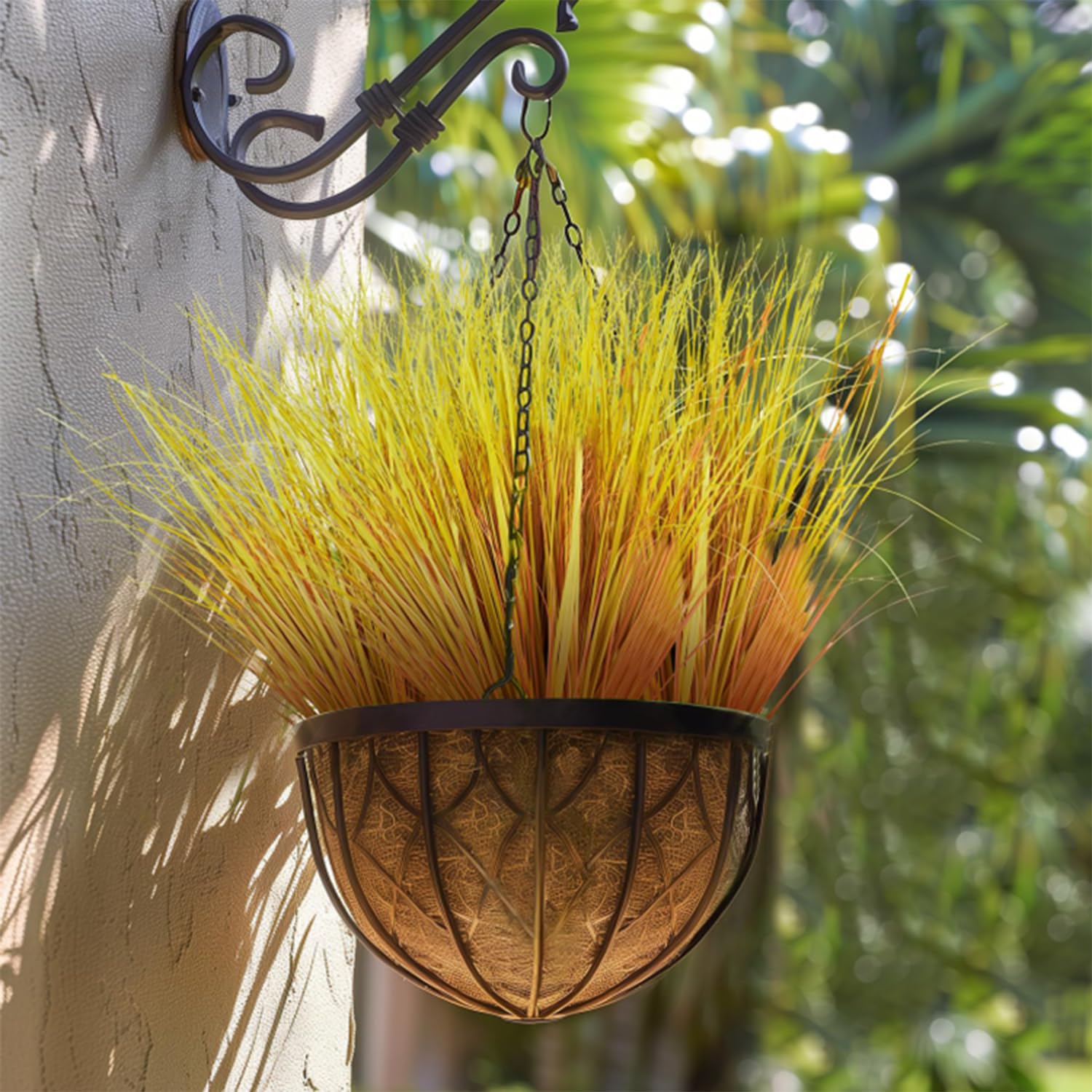 RXKFIGX Lot 12 Plantes Artificielles Herbe De Blé Extérieur 52 Cm – UV Résistant, Idéal Jardin, Balcon, Terrasse