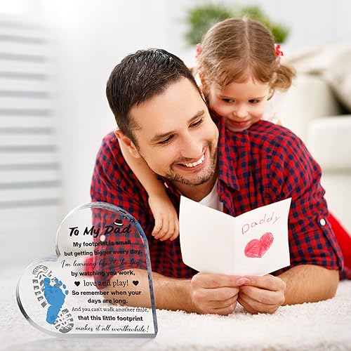 Miniatura 5 de Maitys Regalos de agradecimiento para el padre, recuerdo de acrílico y pisapapeles para el padre, regalos de hija con texto en inglés "Thank for