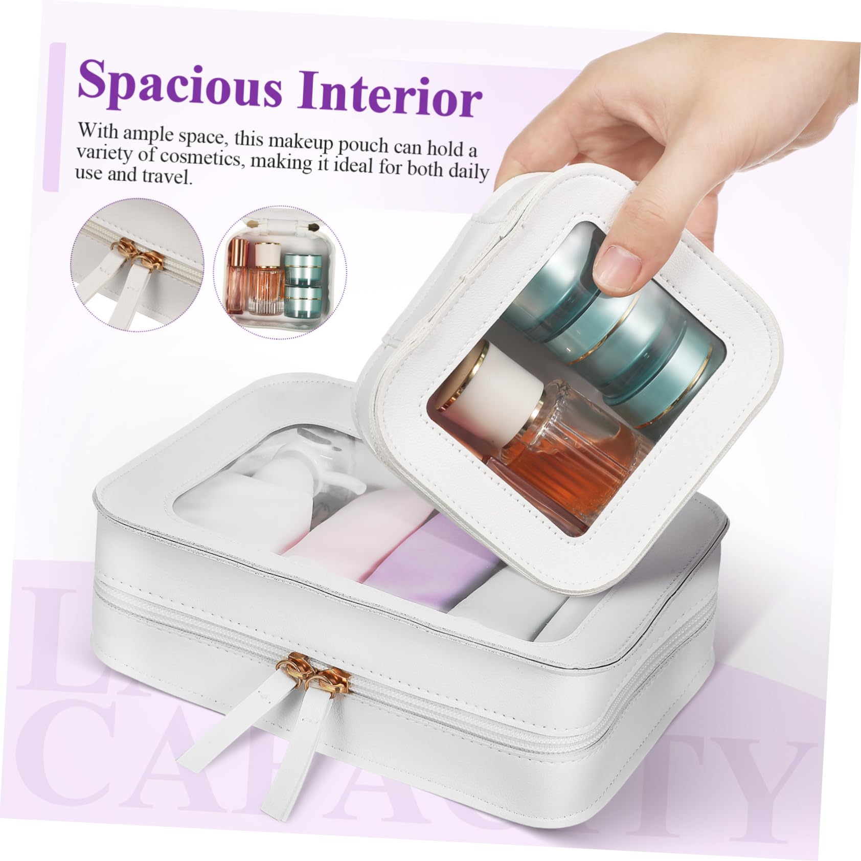 Healeved Borsa da Toilette Trasparente con Cerniera 2 Pezzi per Cosmetici e Prodotti di Bellezza da Viaggio