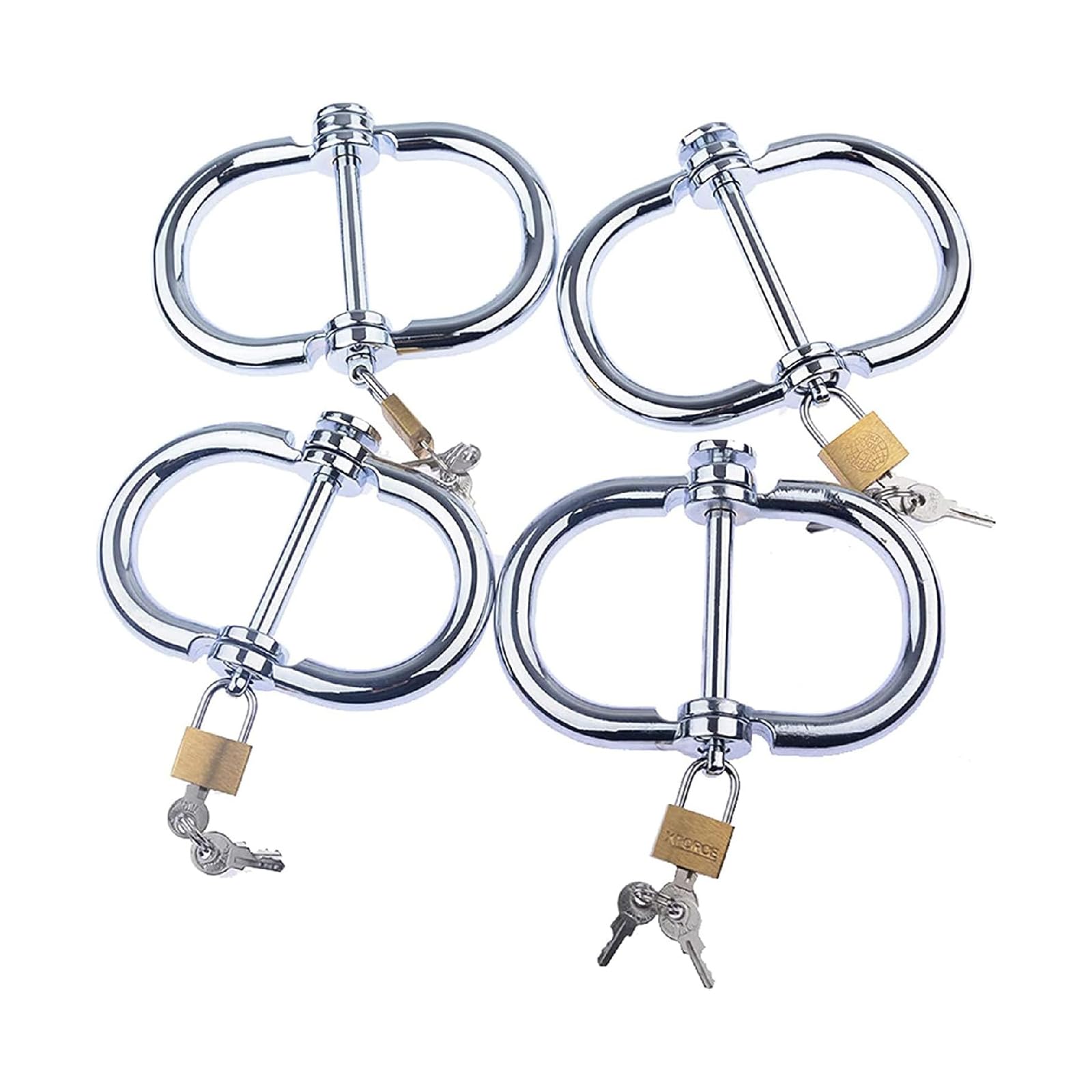 Menottes BDSM en métal argenté bracelet bondage érotique sex toys adultes