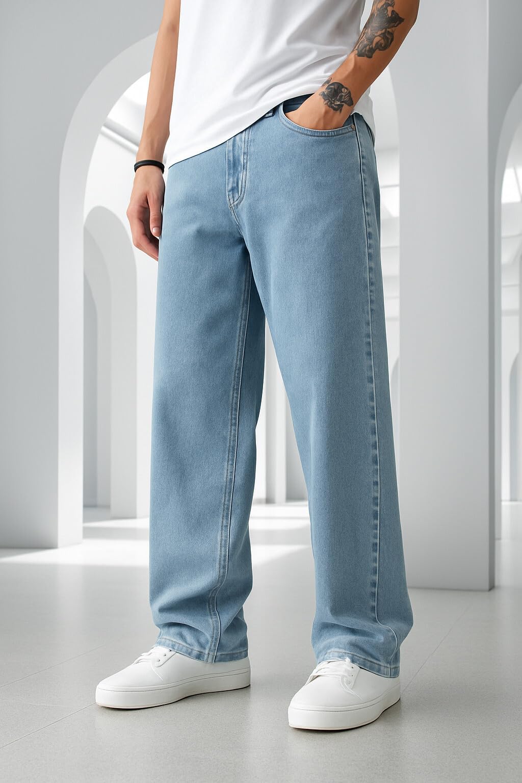 Light Blue Baggy Jeans for Men (SNS08-DYM)-image-23