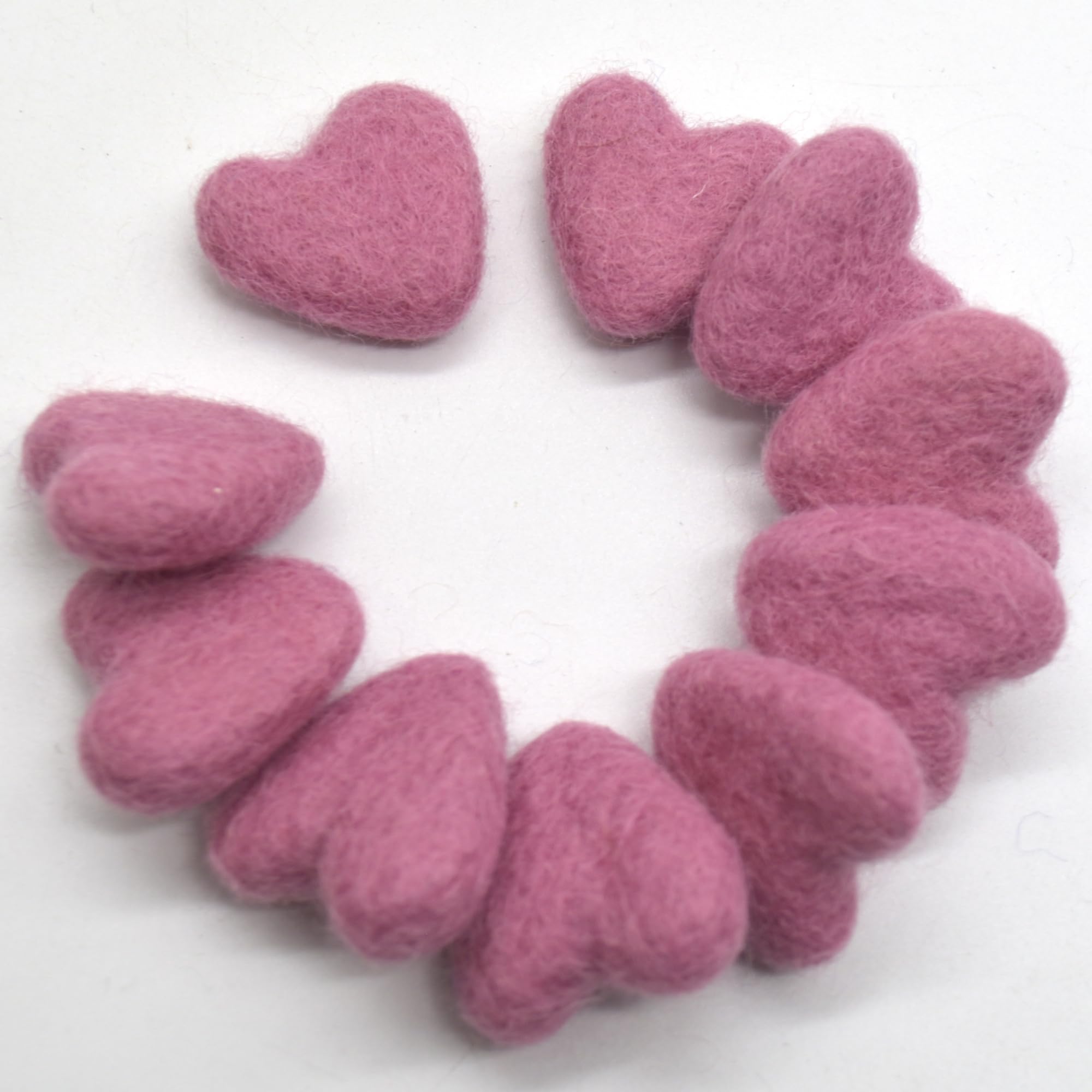 Oriental Direct Coral Pink 100% Wool Felt Hearts - 3Cm - 10 Felt Hearts