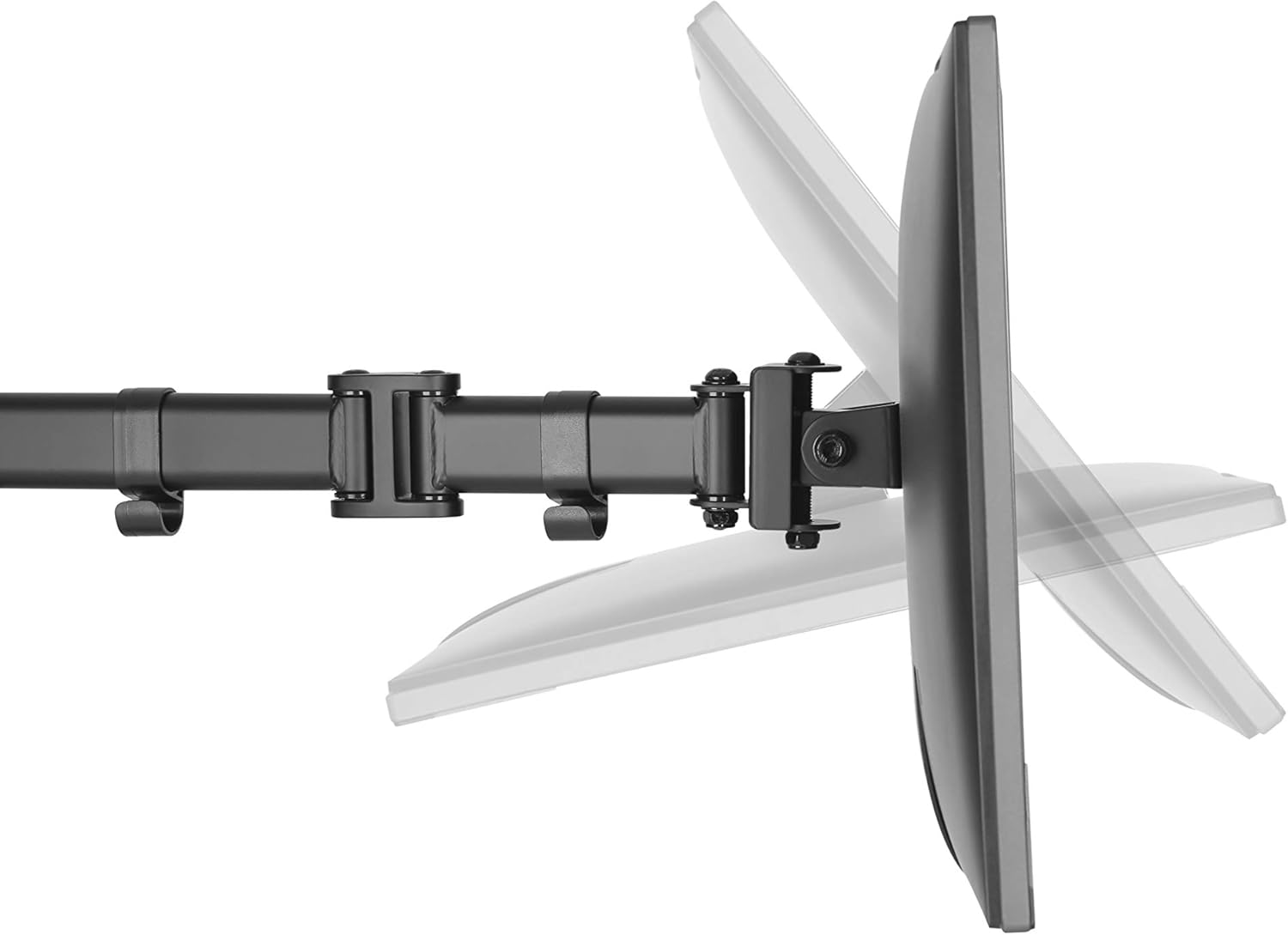 Rocelco Premium Desk Computer Monitor Mount - VESA Pattern Fits 13" - 27" LED LCD Dual Flat Screen - Double Articulated Full Motion Adjustable Arm - Grommet and C Clamp - Black (R DM2) : Office Products